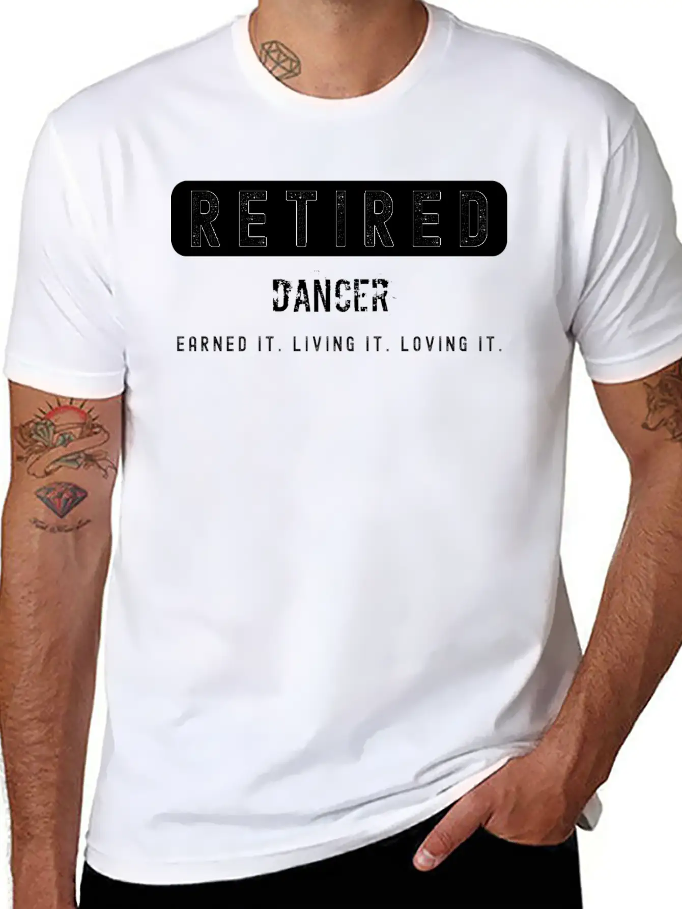 Retired Dancer Earned It Living It Loving It Lightweight Cotton T-Shirt – Daily Comfort Graphic Shirt