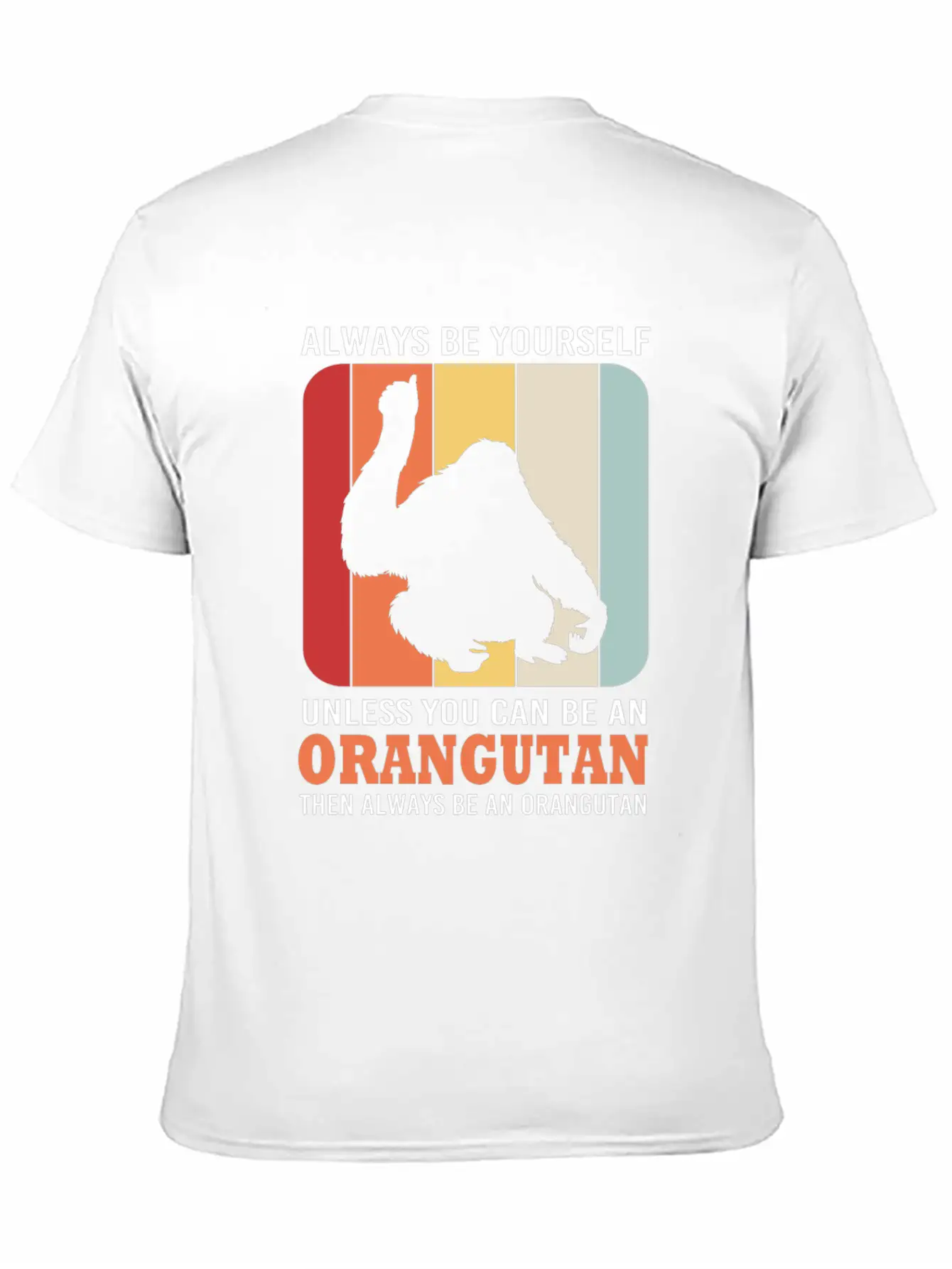 Retro Ape Monkey Silhouette Funny Orangutan Lightweight Cotton T-Shirt – Daily Comfort Graphic Shirt