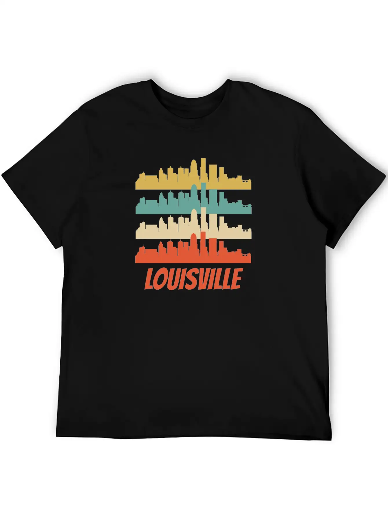 Retro Louisville KY Skyline Pop Art Lightweight Cotton T-Shirt – Daily Comfort Graphic Shirt