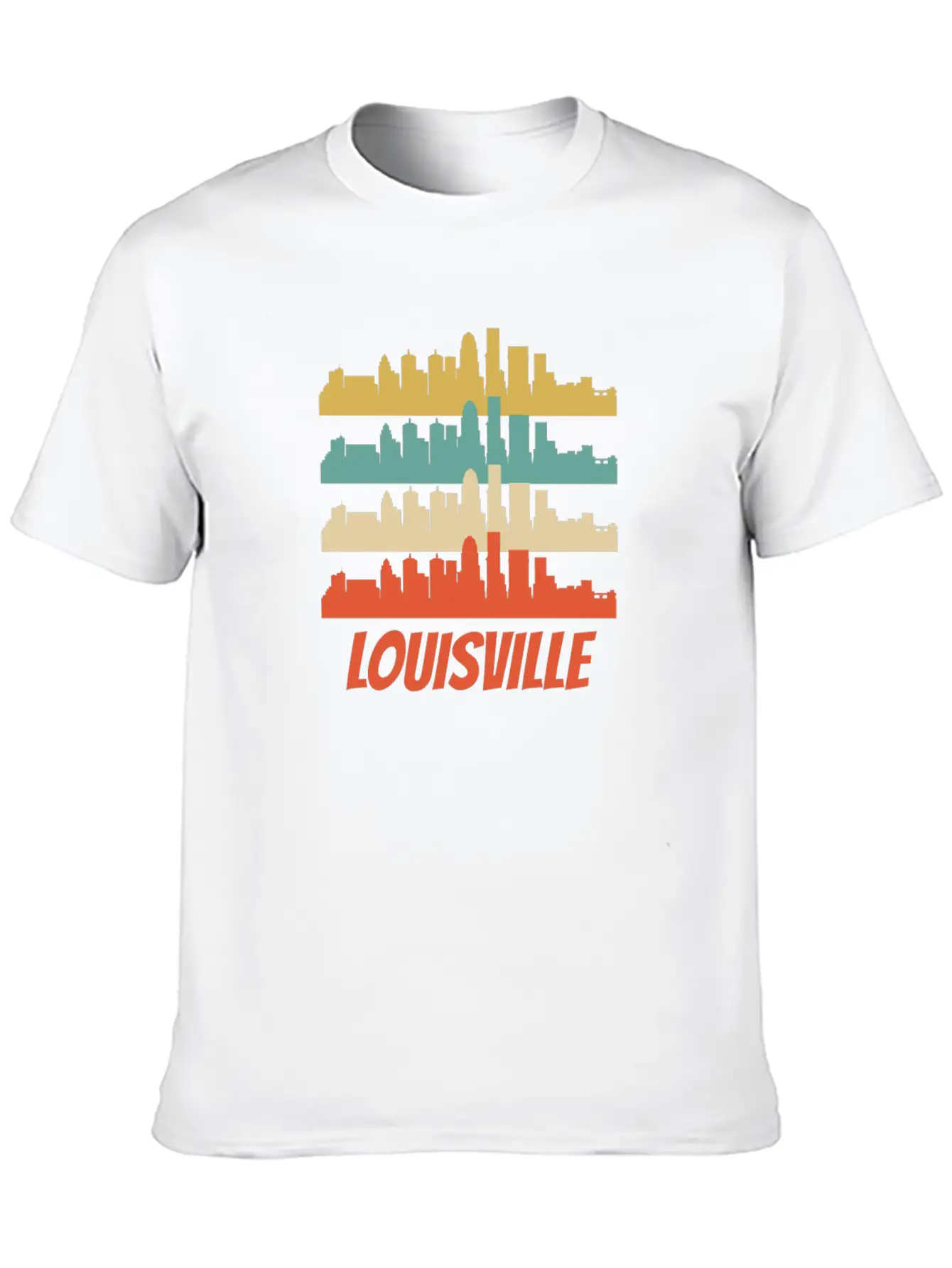 Retro Louisville KY Skyline Pop Art Lightweight Cotton T-Shirt – Daily Comfort Graphic Shirt