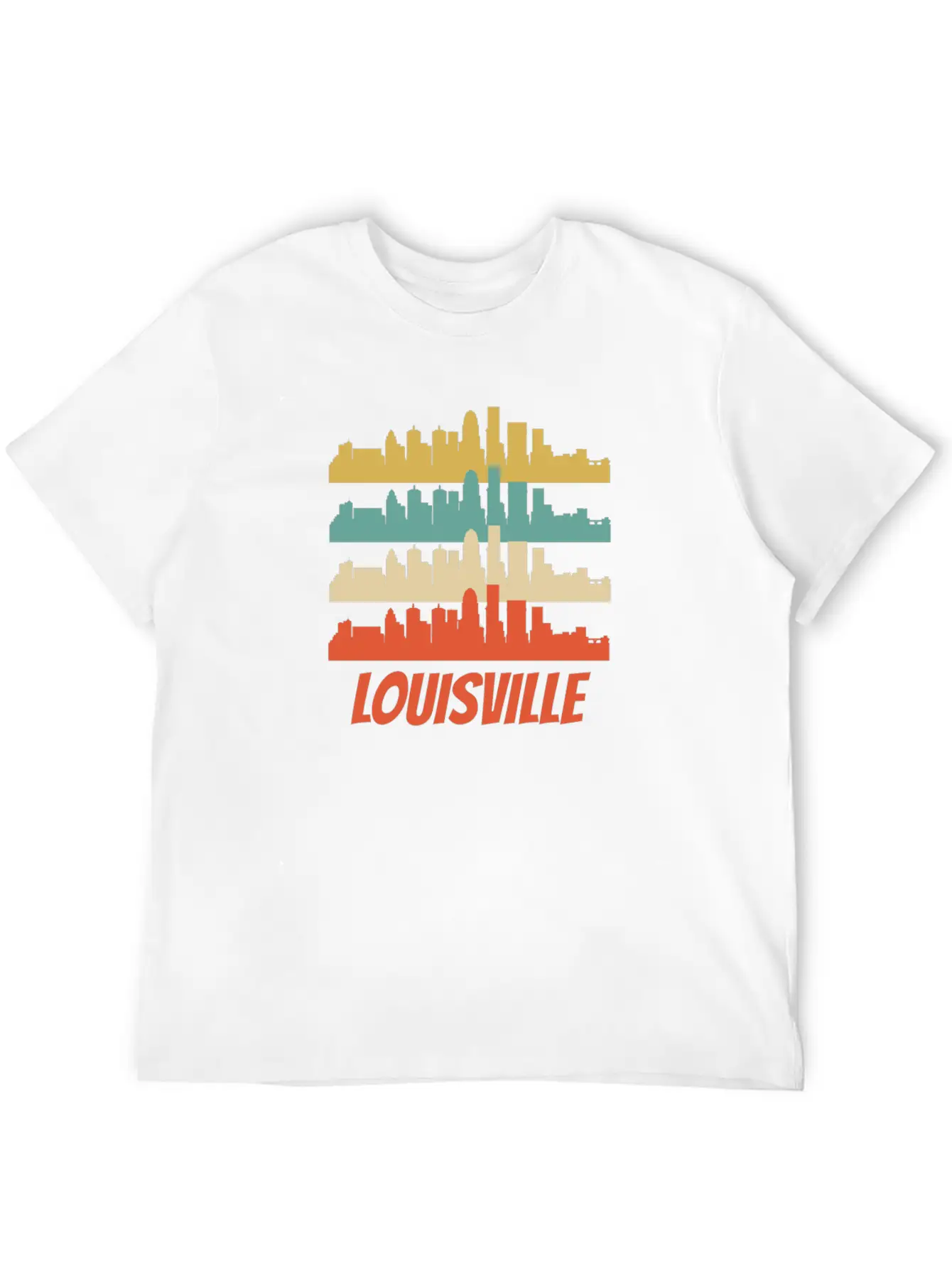 Retro Louisville KY Skyline Pop Art Lightweight Cotton T-Shirt – Daily Comfort Graphic Shirt