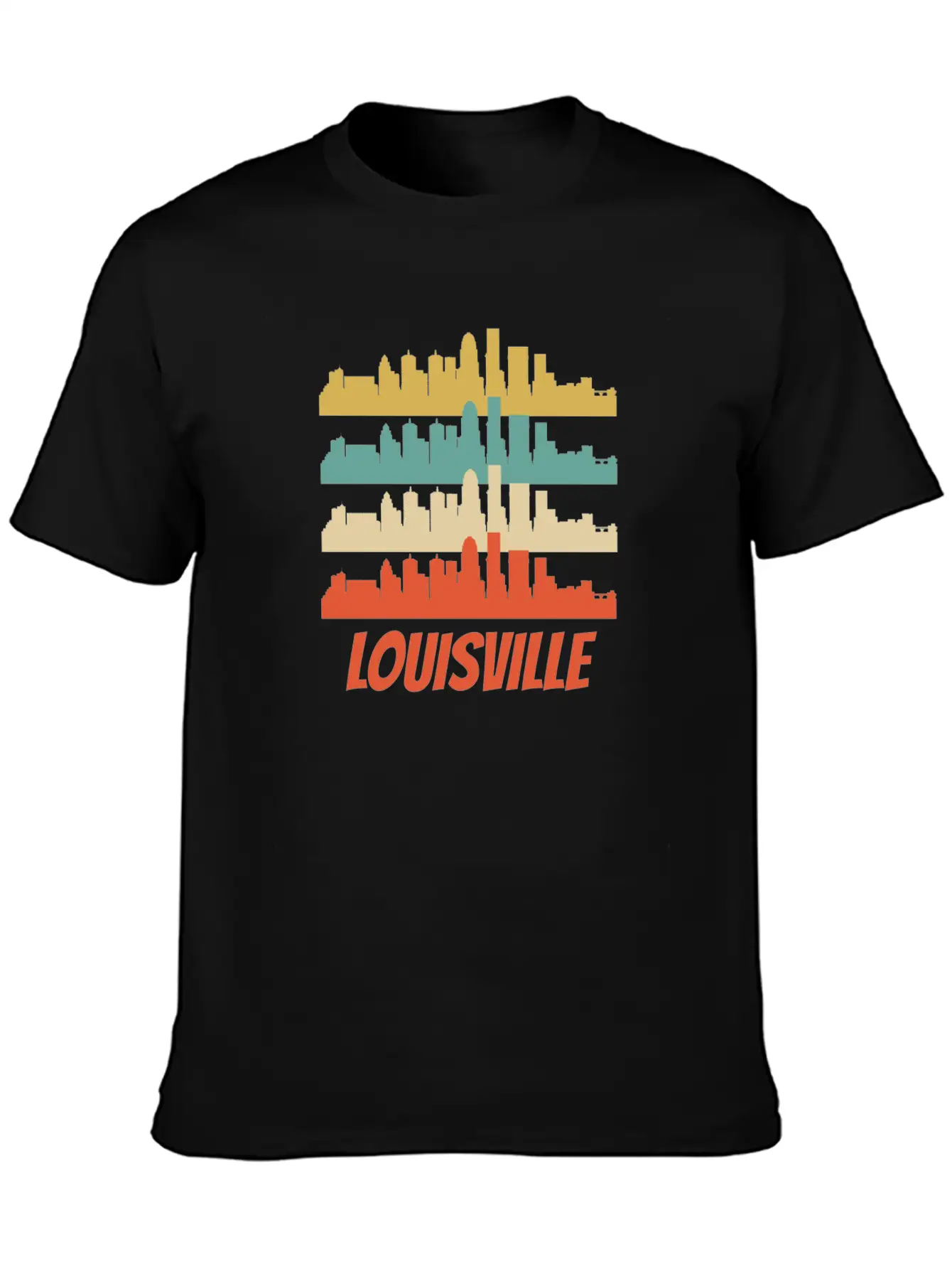 Retro Louisville KY Skyline Pop Art Lightweight Cotton T-Shirt – Daily Comfort Graphic Shirt