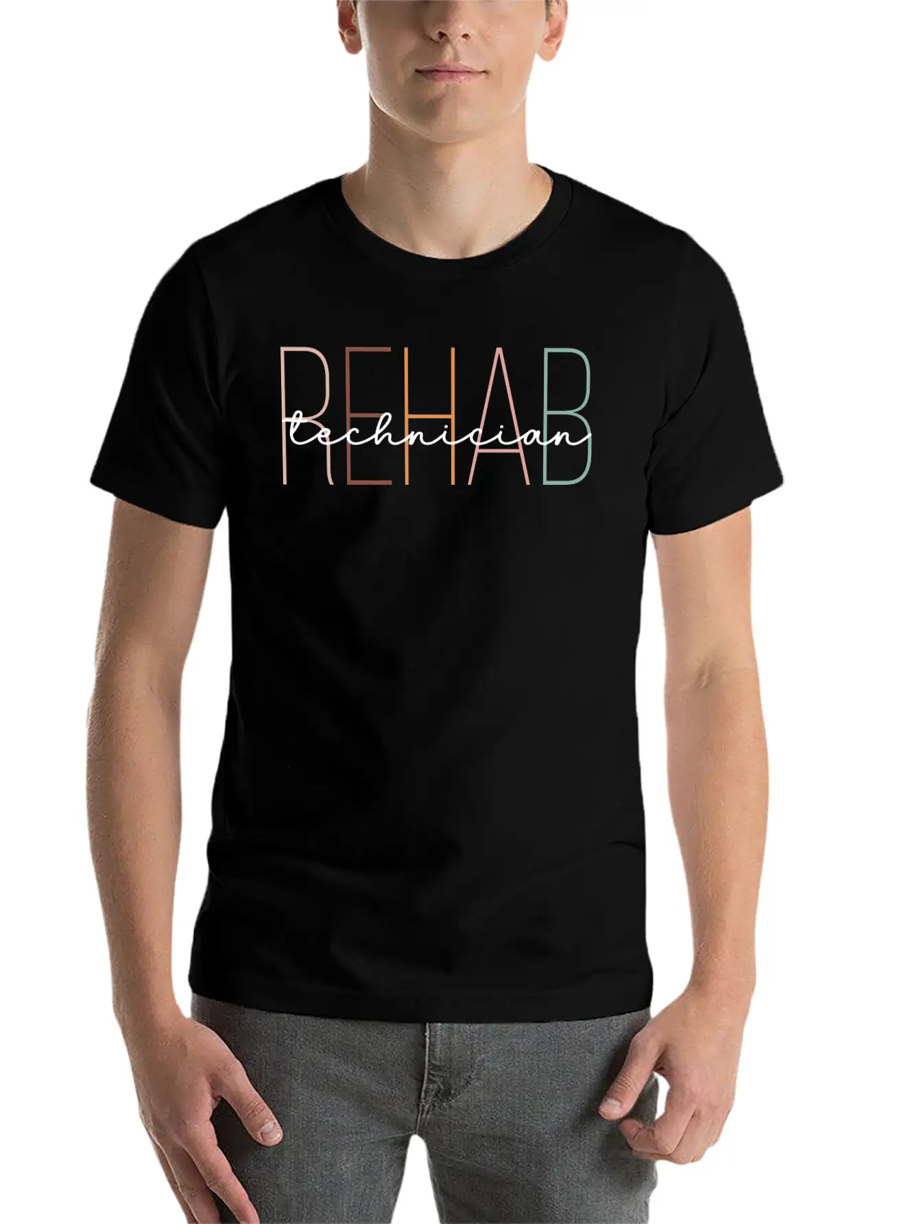 Retro Rehab Technician Lightweight Cotton T-Shirt – Daily Comfort Graphic Shirt