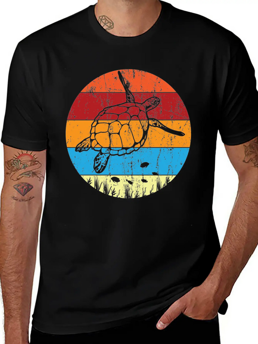 Retro Sea Turtle For Turtle Lover Lightweight Cotton T-Shirt – Daily Comfort Graphic Shirt