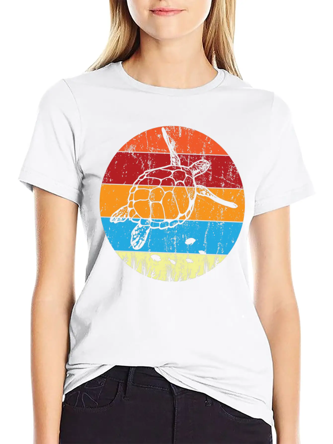 Retro Sea Turtle For Turtle Lover Lightweight Cotton T-Shirt – Daily Comfort Graphic Shirt