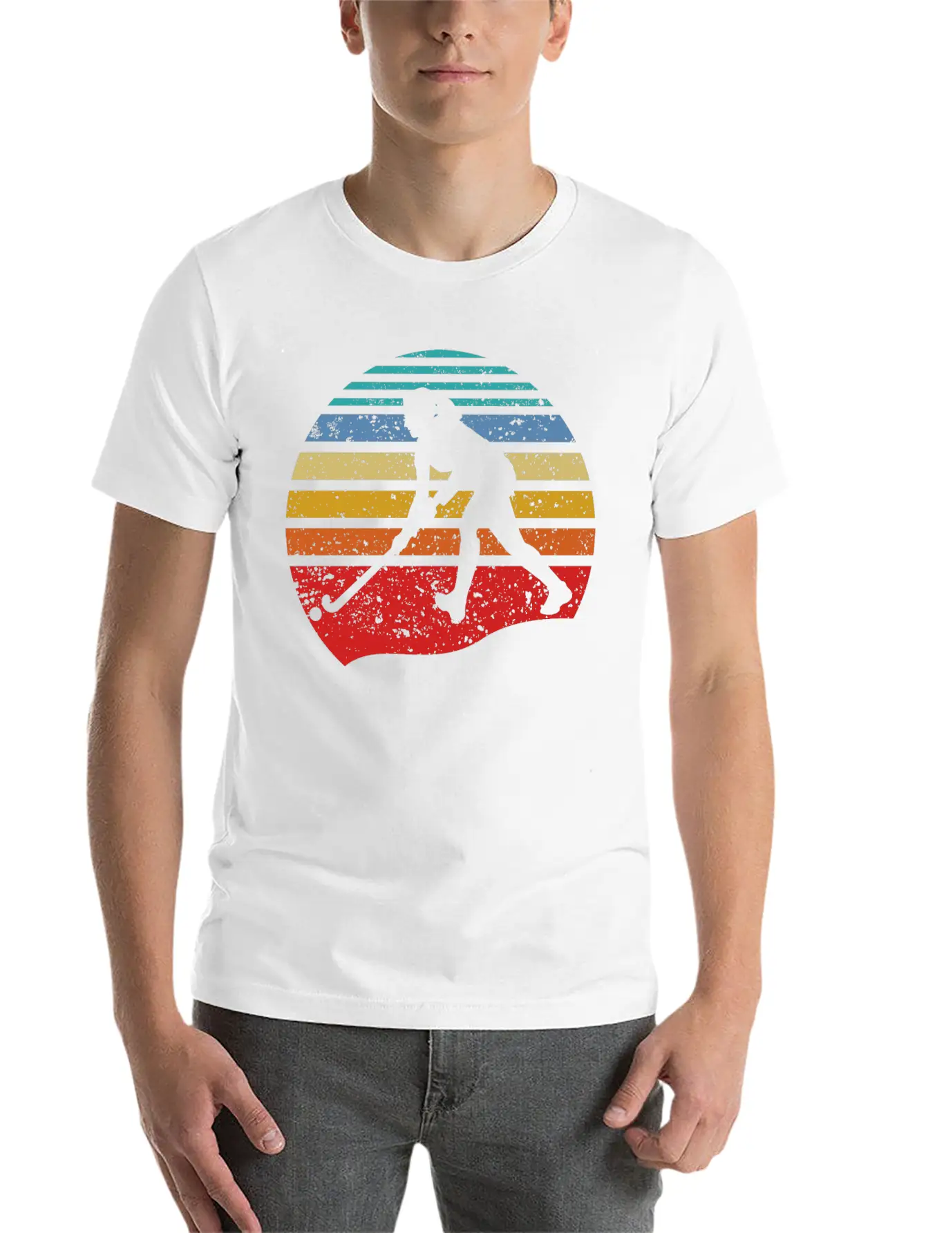Retro Vintage Field Hockey Gift Field Hockey Playe Lightweight Cotton T-Shirt – Daily Comfort Graphic Shirt