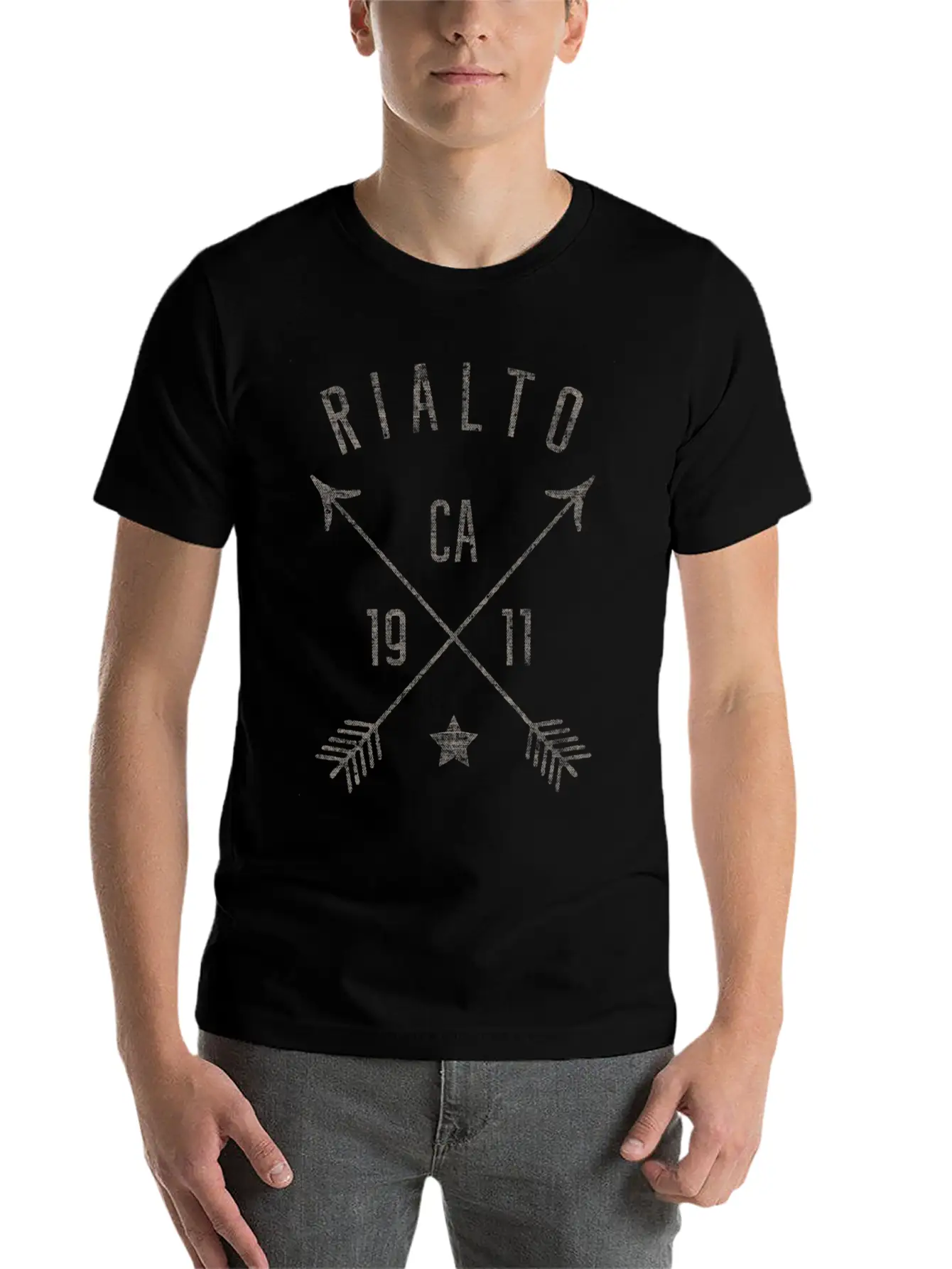 Rialto Ca Home City Distressed Boho Arrows Lightweight Cotton T-Shirt – Daily Comfort Graphic Shirt