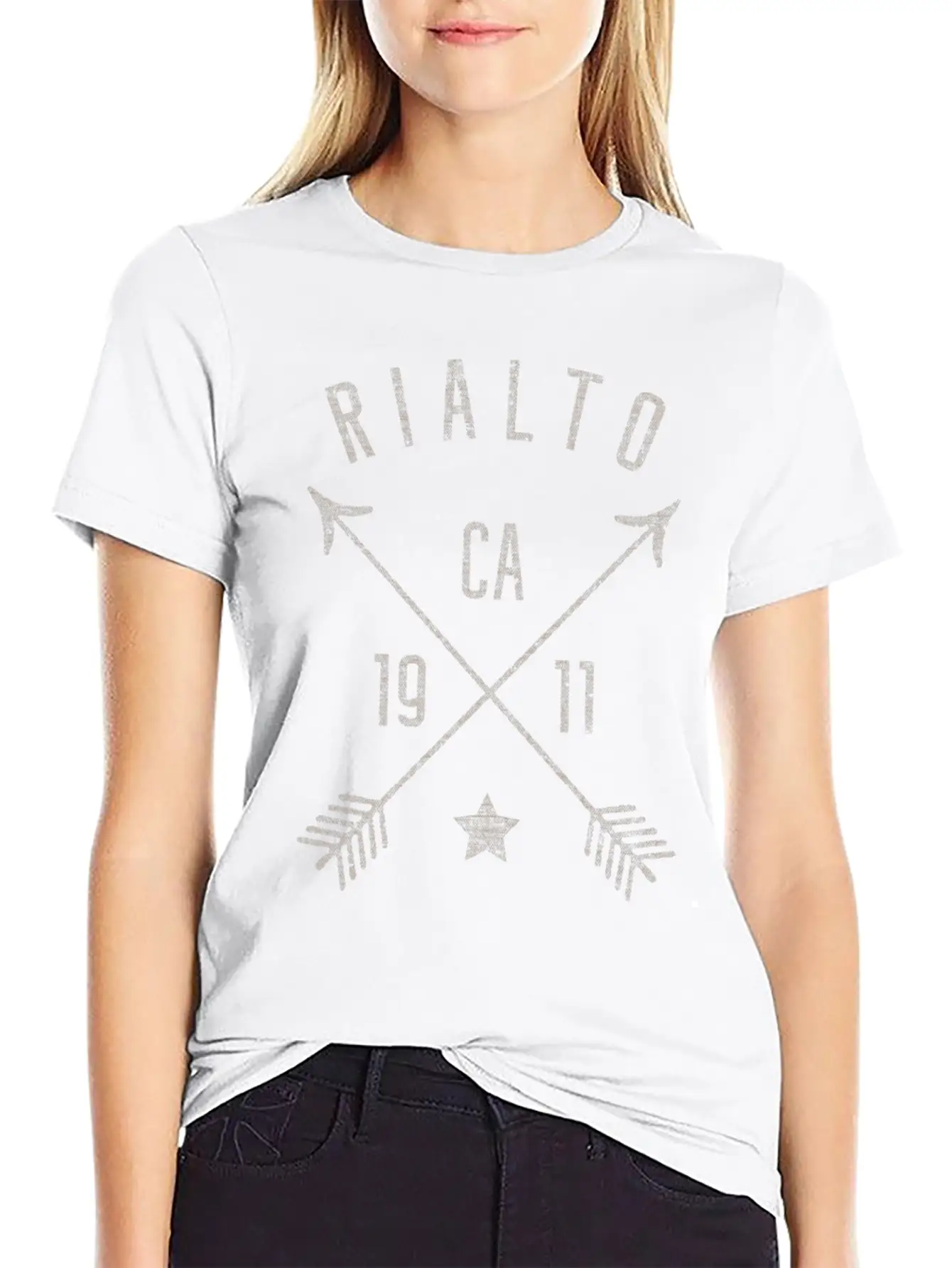 Rialto Ca Home City Distressed Boho Arrows Lightweight Cotton T-Shirt – Daily Comfort Graphic Shirt