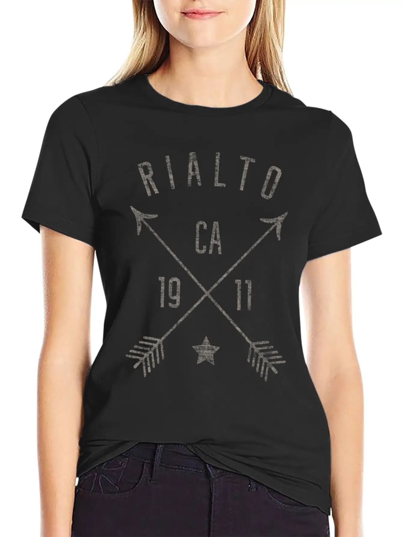 Rialto Ca Home City Distressed Boho Arrows Lightweight Cotton T-Shirt – Daily Comfort Graphic Shirt