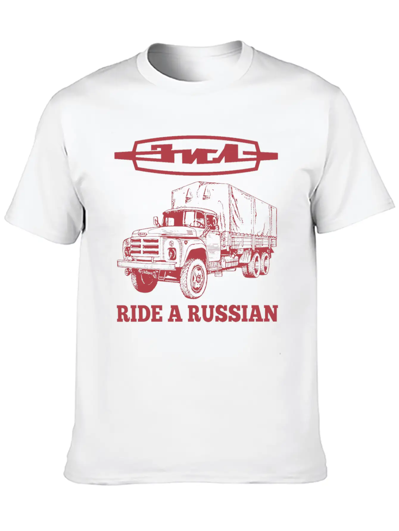 Ride A Russian Logo Russian Truck ZIL USSR Lightweight Cotton T-Shirt – Daily Comfort Graphic Shirt