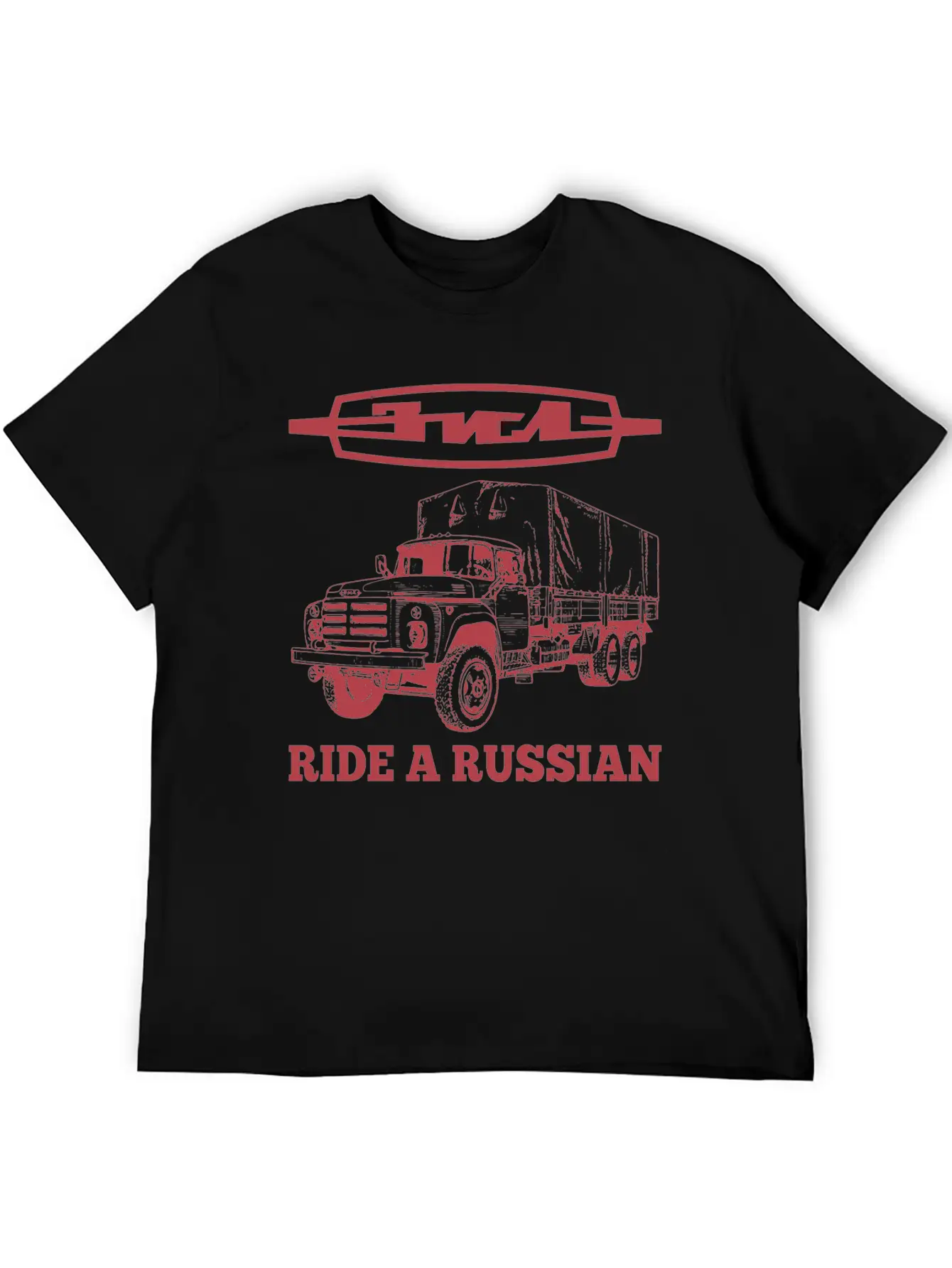 Ride A Russian Logo Russian Truck ZIL USSR Lightweight Cotton T-Shirt – Daily Comfort Graphic Shirt