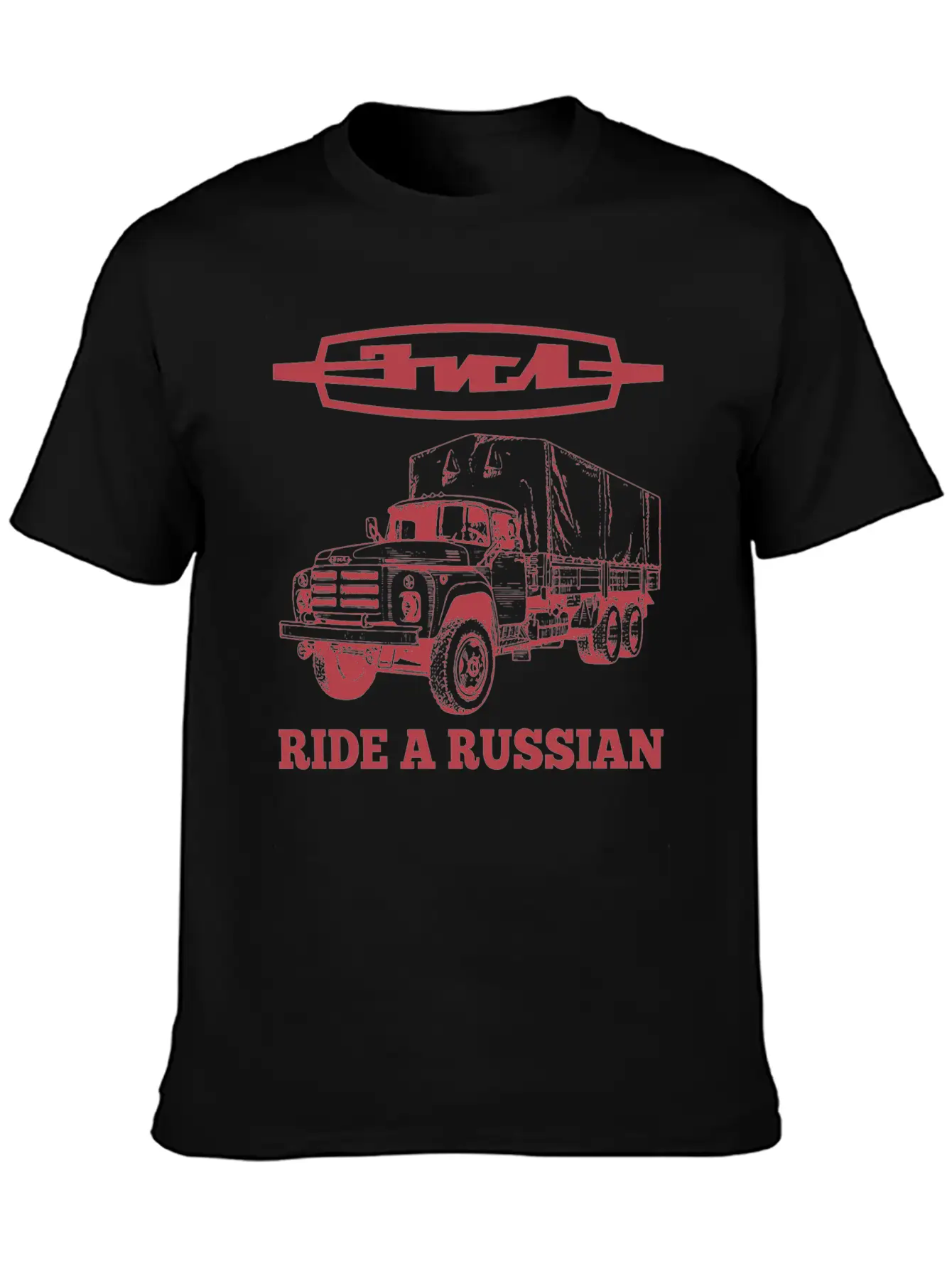 Ride A Russian Logo Russian Truck ZIL USSR Lightweight Cotton T-Shirt – Daily Comfort Graphic Shirt