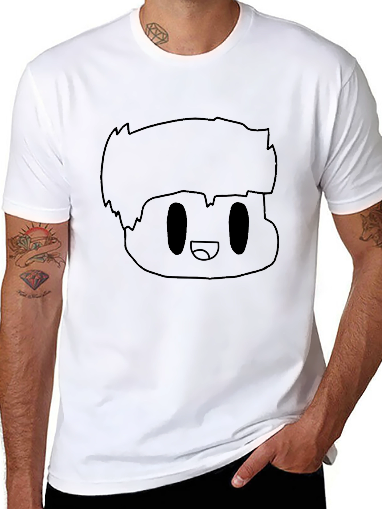 Cartoon Character Black T-Shirt