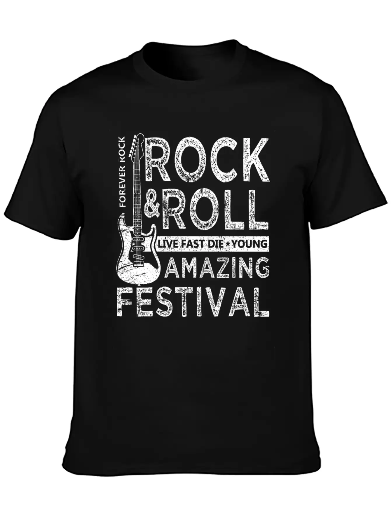 Rock And Roll Festival Lightweight Cotton T-Shirt – Daily Comfort Graphic Shirt