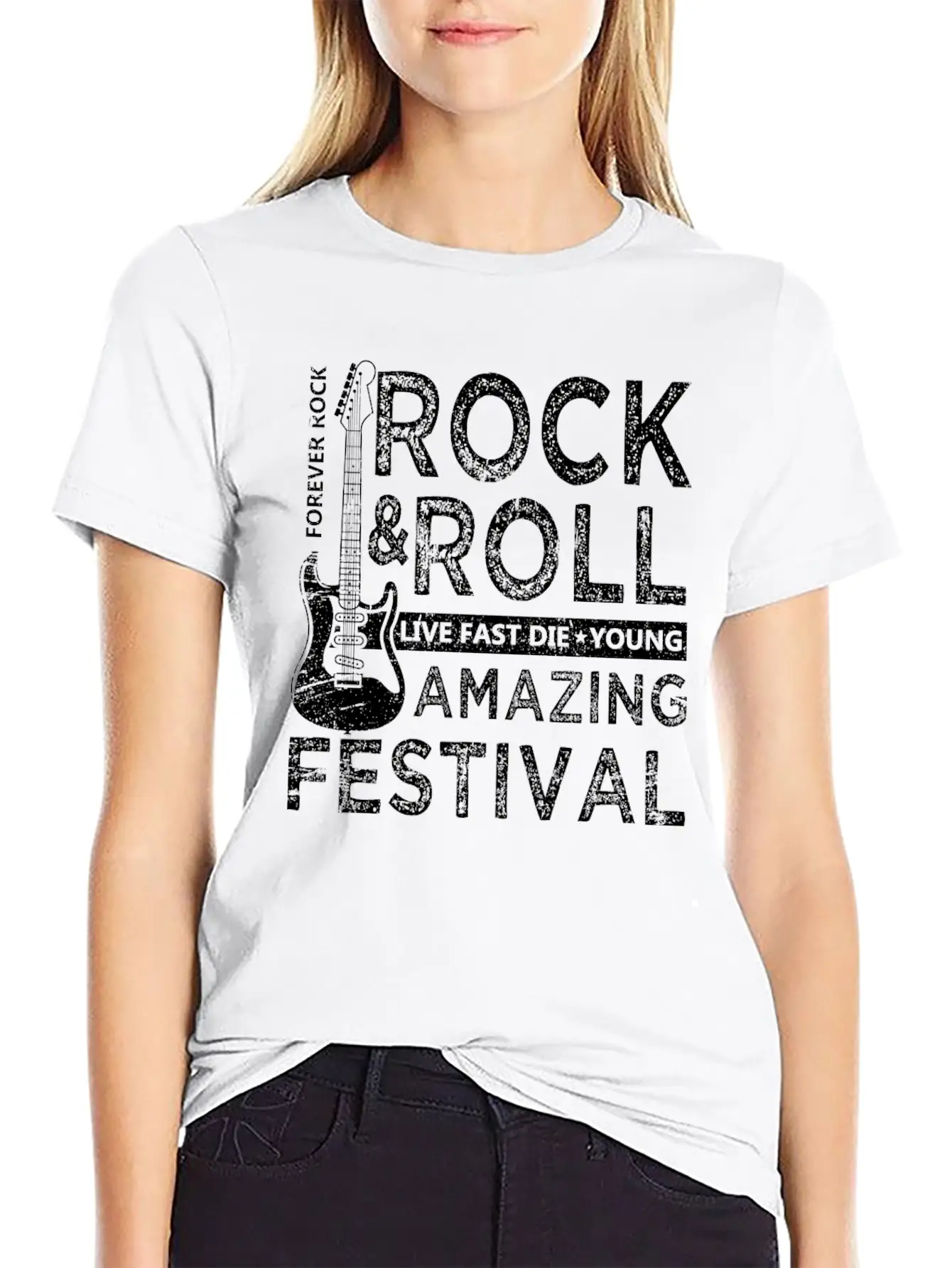 Rock And Roll Festival Lightweight Cotton T-Shirt – Daily Comfort Graphic Shirt