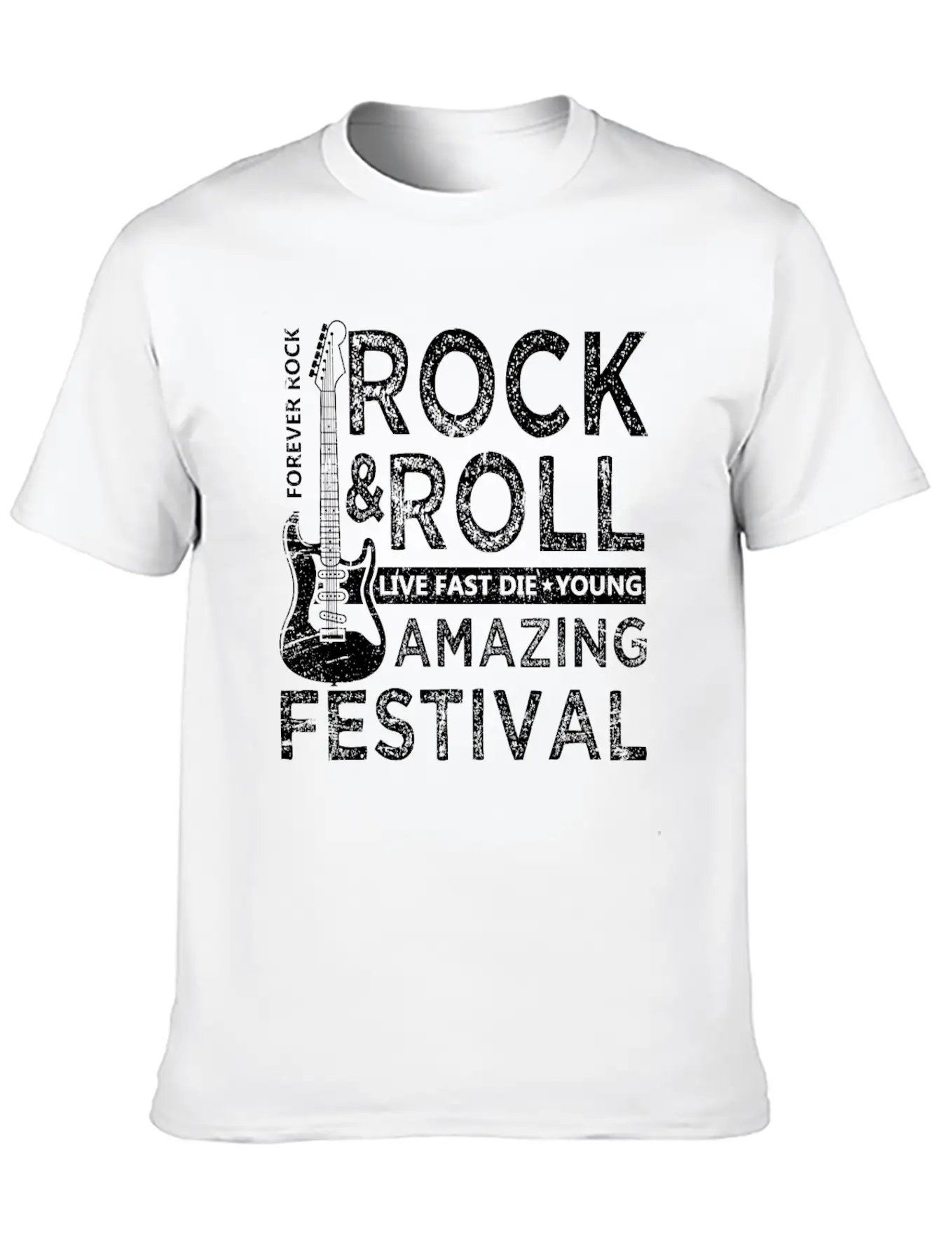 Rock And Roll Festival Lightweight Cotton T-Shirt – Daily Comfort Graphic Shirt