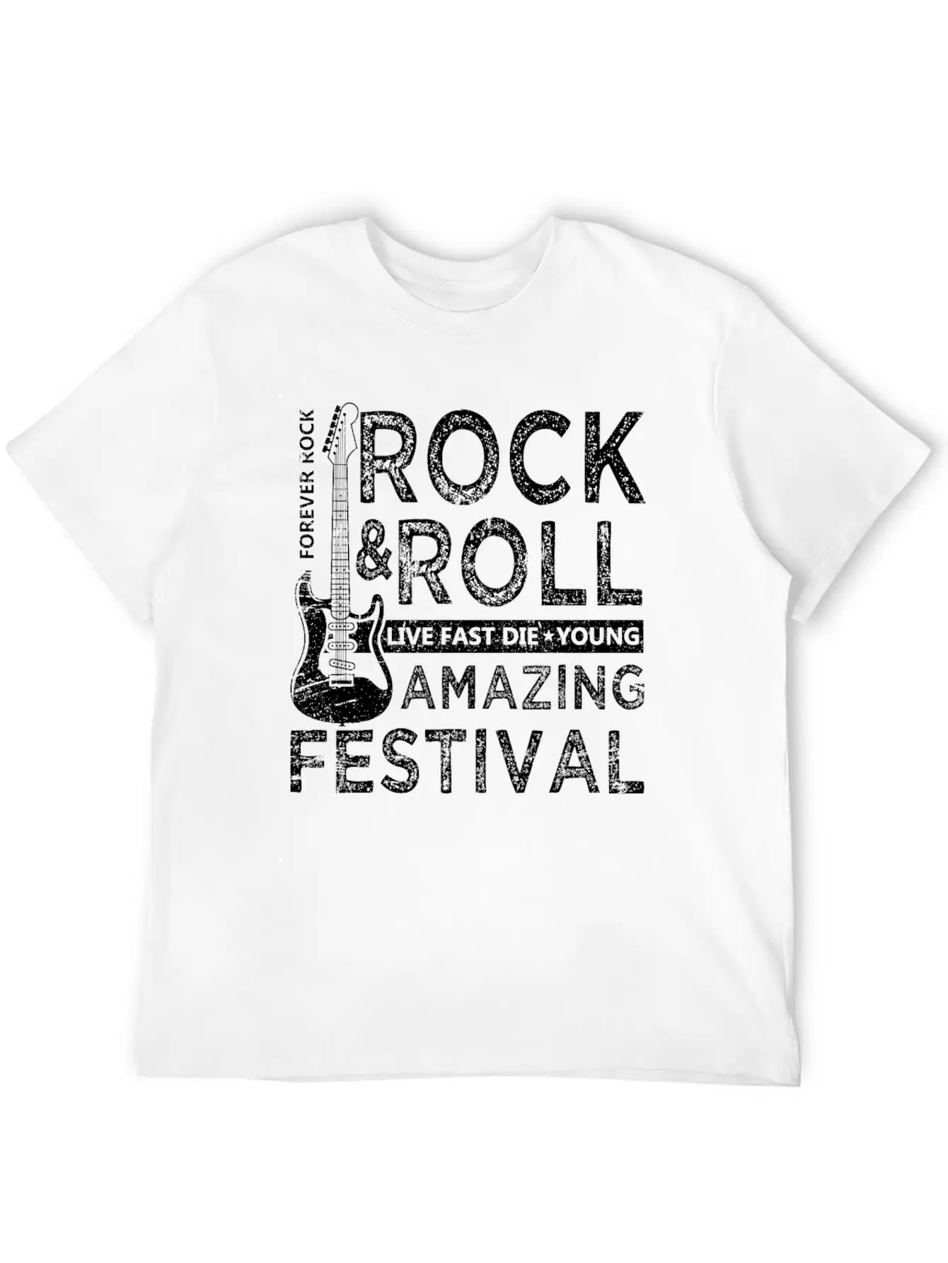 Rock And Roll Festival Lightweight Cotton T-Shirt – Daily Comfort Graphic Shirt