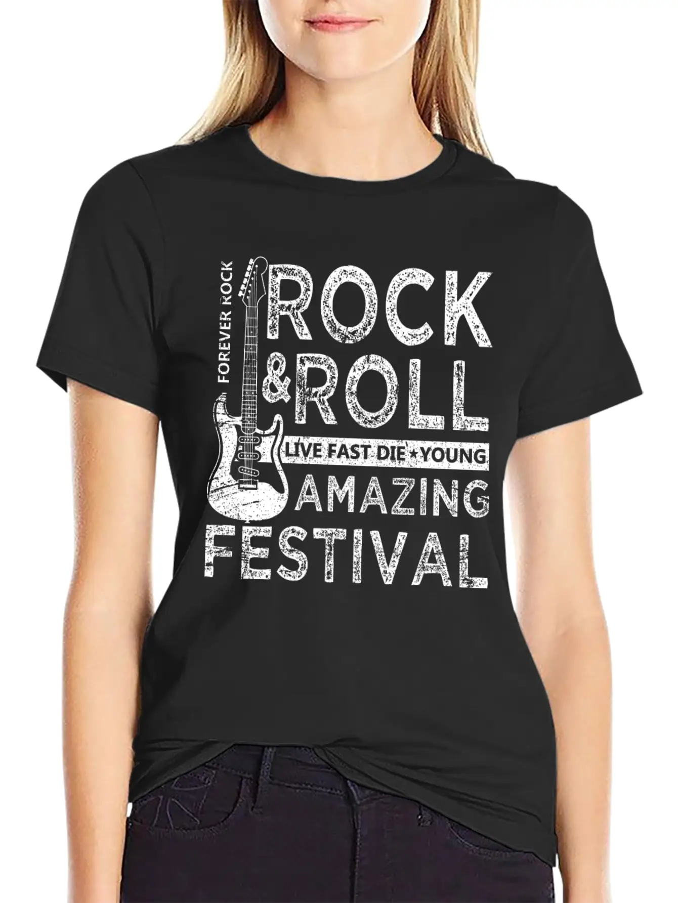 Rock And Roll Festival Lightweight Cotton T-Shirt – Daily Comfort Graphic Shirt