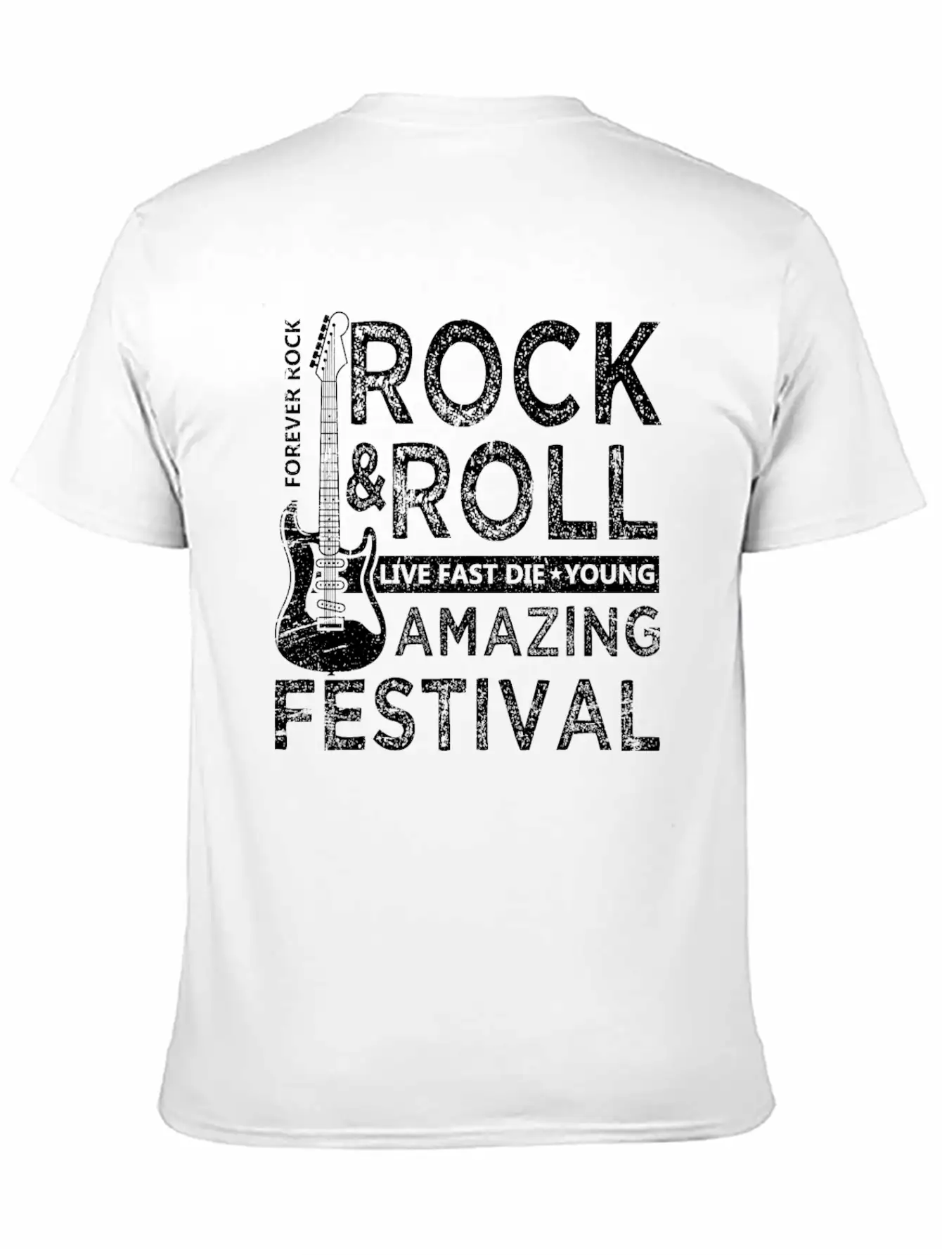 Rock And Roll Festival Lightweight Cotton T-Shirt – Daily Comfort Graphic Shirt