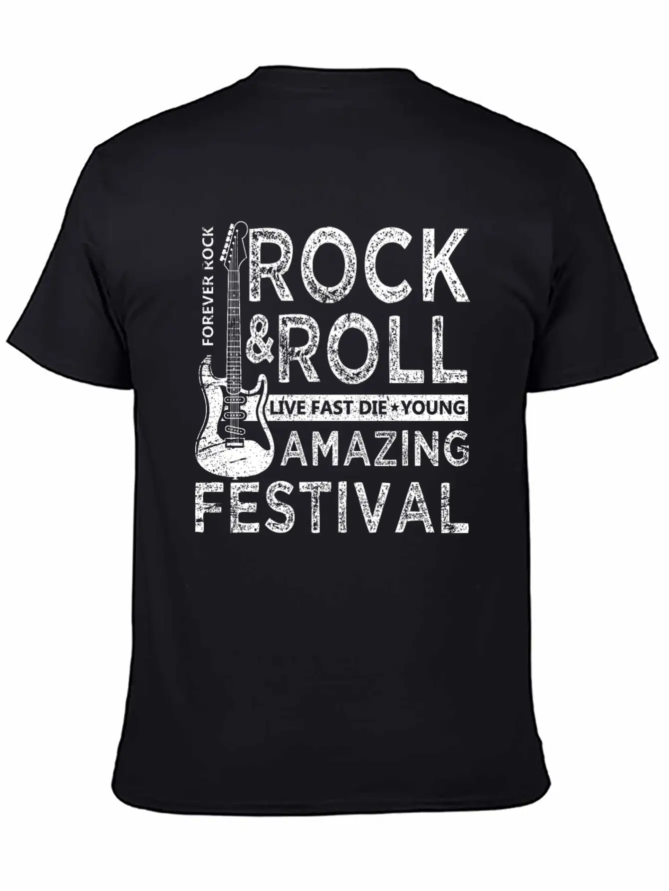 Rock And Roll Festival Lightweight Cotton T-Shirt – Daily Comfort Graphic Shirt
