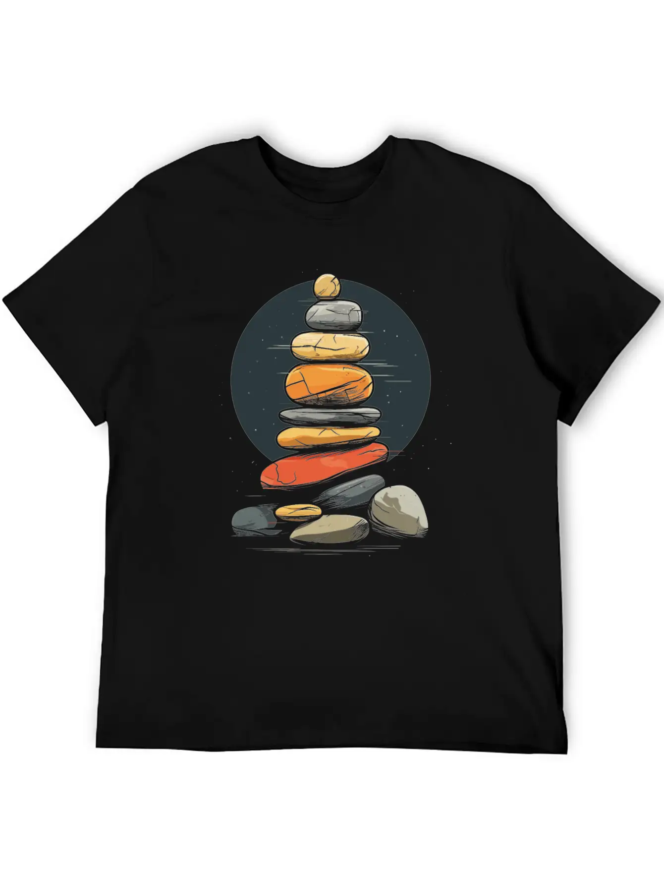 Rock Stocking Stone Stacker Rock Balancing Lightweight Cotton T-Shirt – Daily Comfort Graphic Shirt