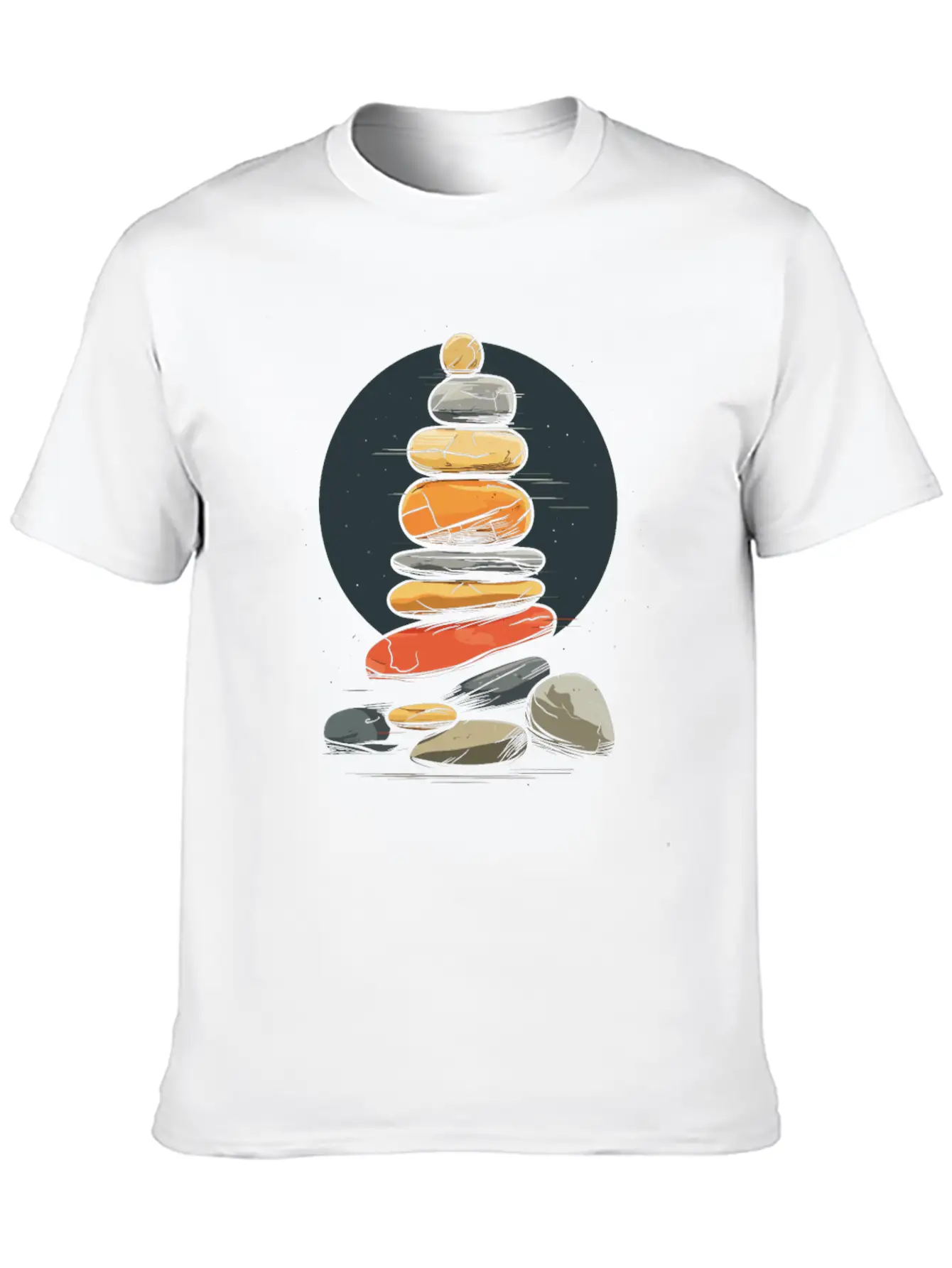 Rock Stocking Stone Stacker Rock Balancing Lightweight Cotton T-Shirt – Daily Comfort Graphic Shirt