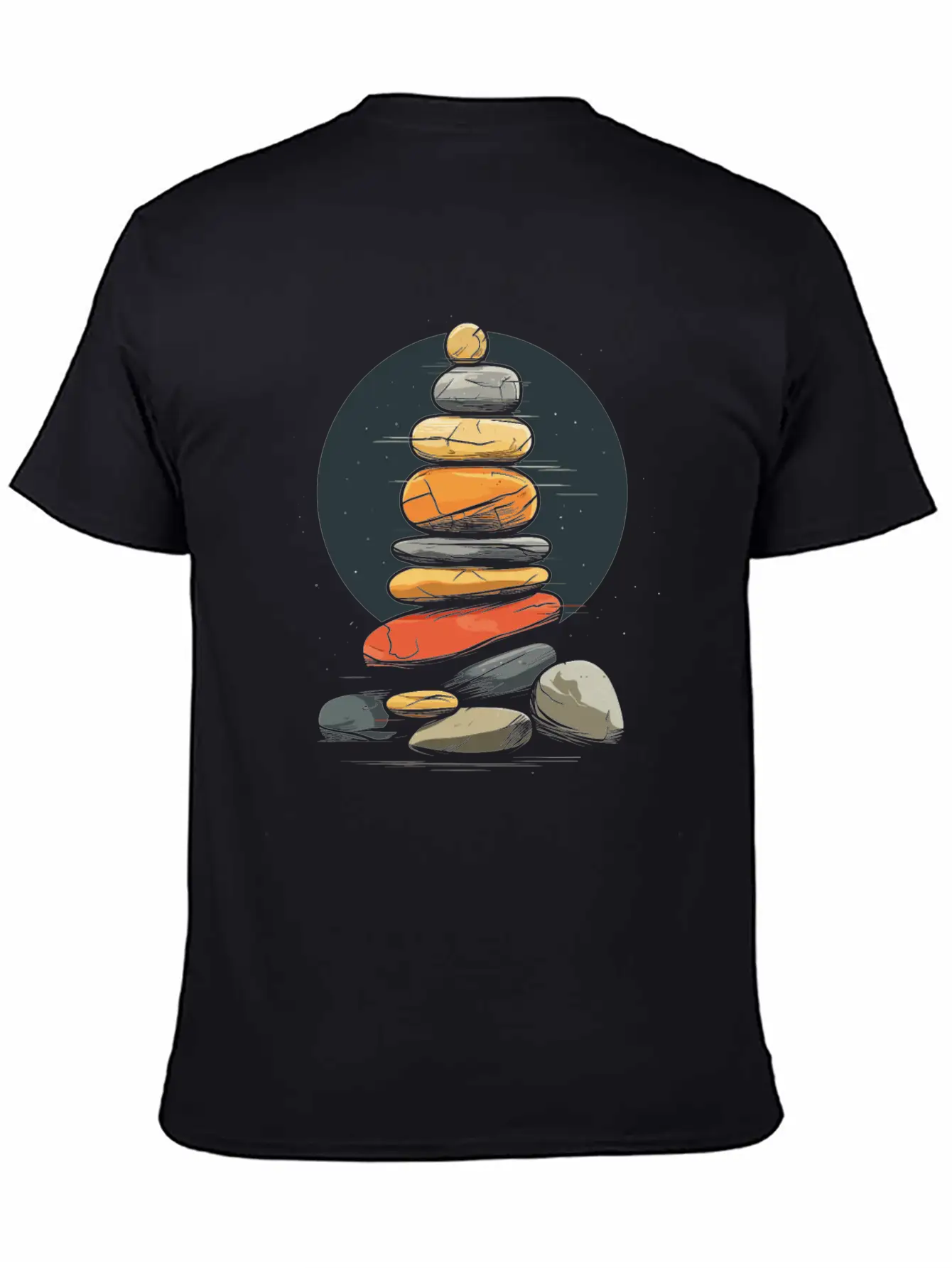 Rock Stocking Stone Stacker Rock Balancing Lightweight Cotton T-Shirt – Daily Comfort Graphic Shirt