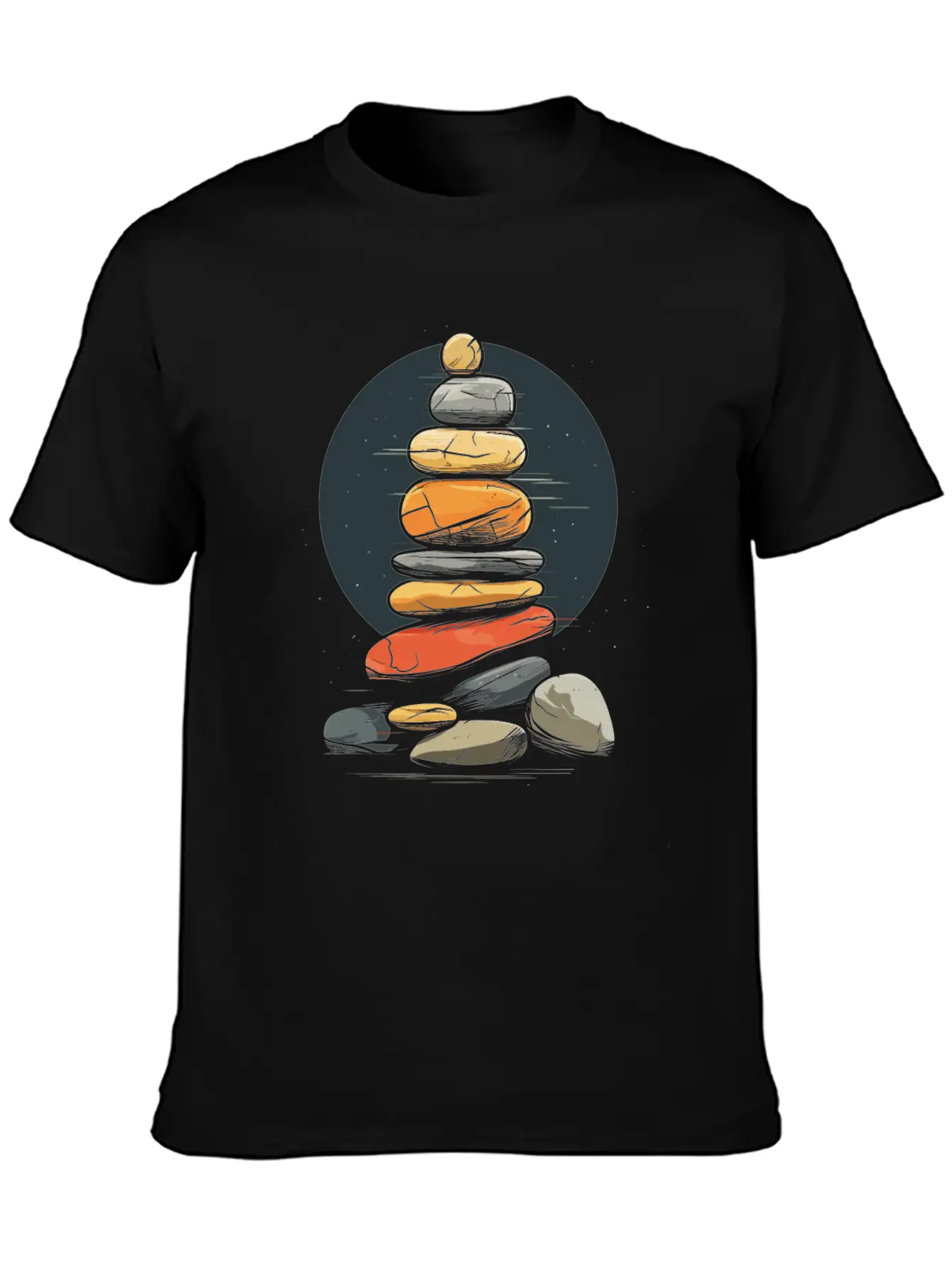 Rock Stocking Stone Stacker Rock Balancing Lightweight Cotton T-Shirt – Daily Comfort Graphic Shirt