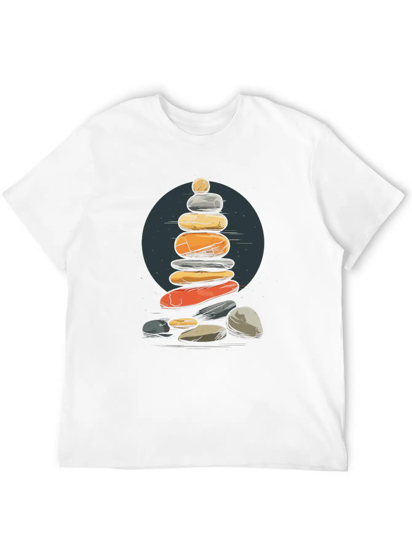 Rock Stocking Stone Stacker Rock Balancing Lightweight Cotton T-Shirt – Daily Comfort Graphic Shirt