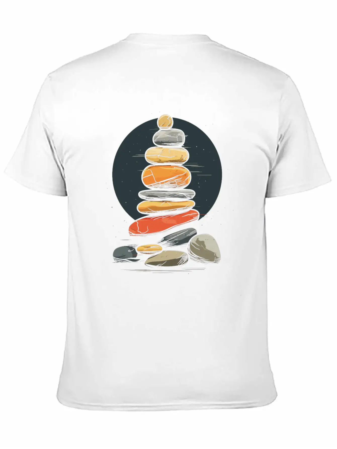 Rock Stocking Stone Stacker Rock Balancing Lightweight Cotton T-Shirt – Daily Comfort Graphic Shirt