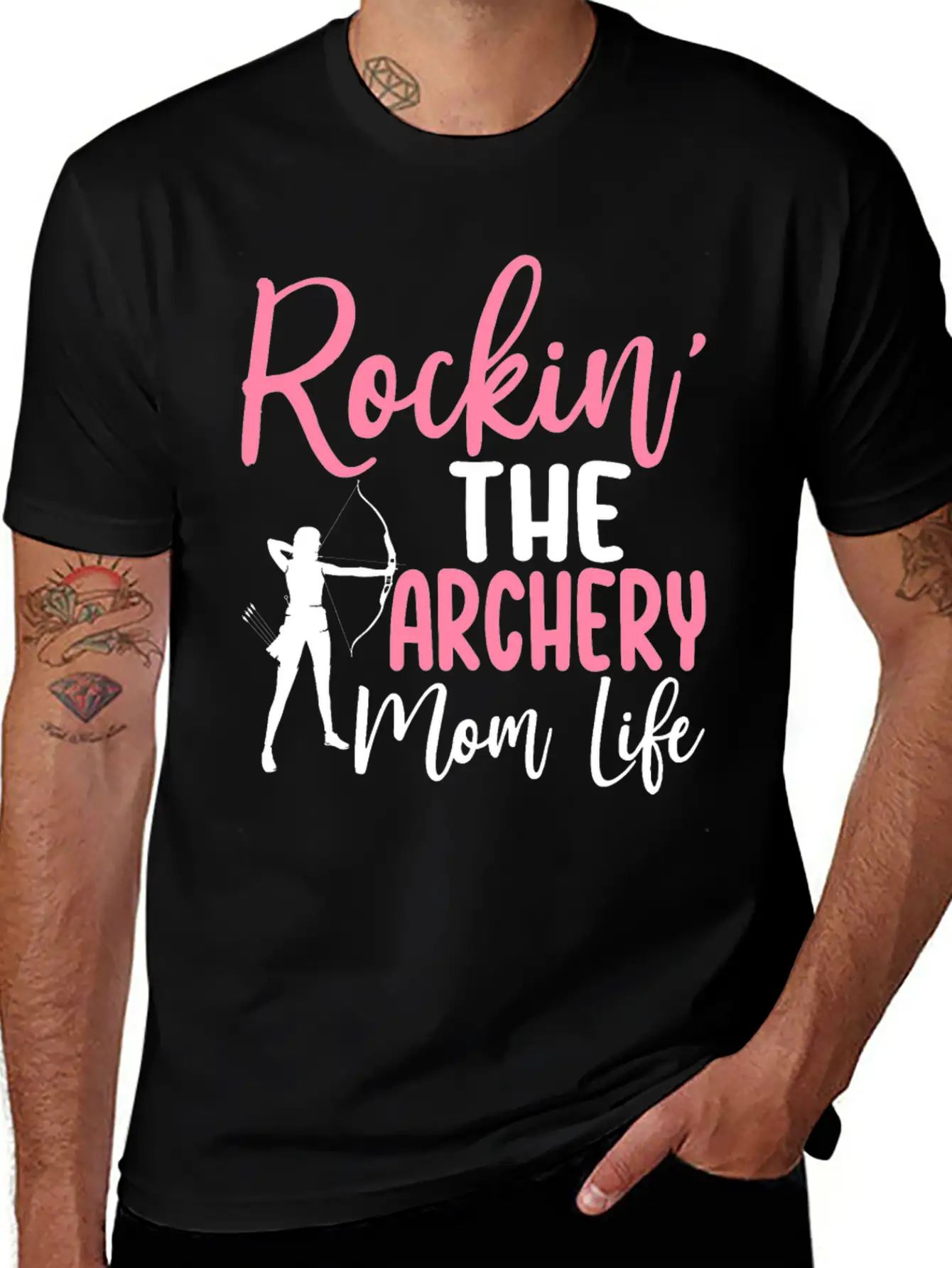 Rockin' The Archery Mom Life Archer Bow And Arrow Lightweight Cotton T-Shirt – Daily Comfort Graphic Shirt