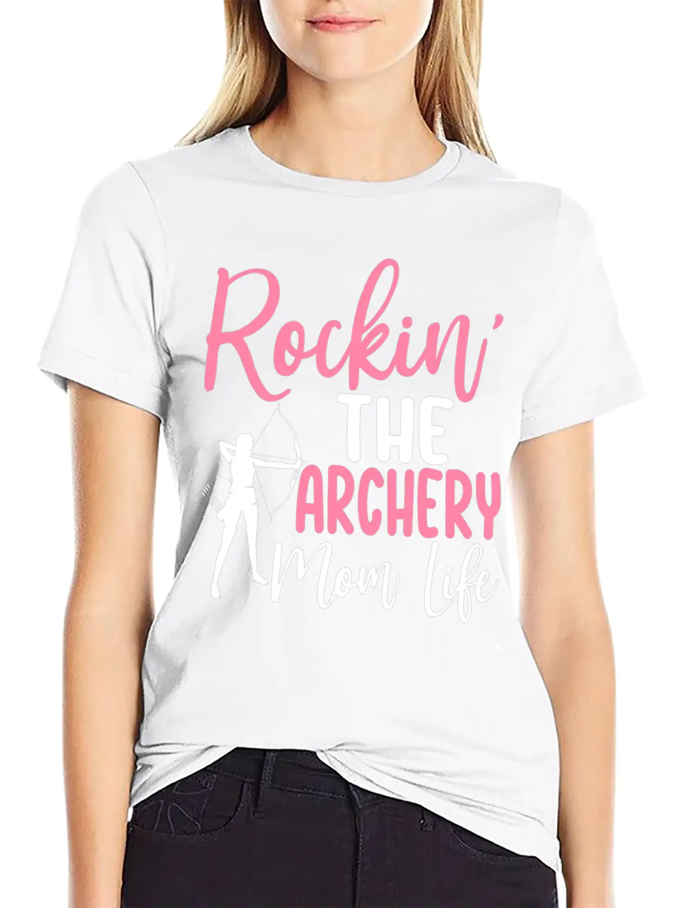 Rockin' The Archery Mom Life Archer Bow And Arrow Lightweight Cotton T-Shirt – Daily Comfort Graphic Shirt