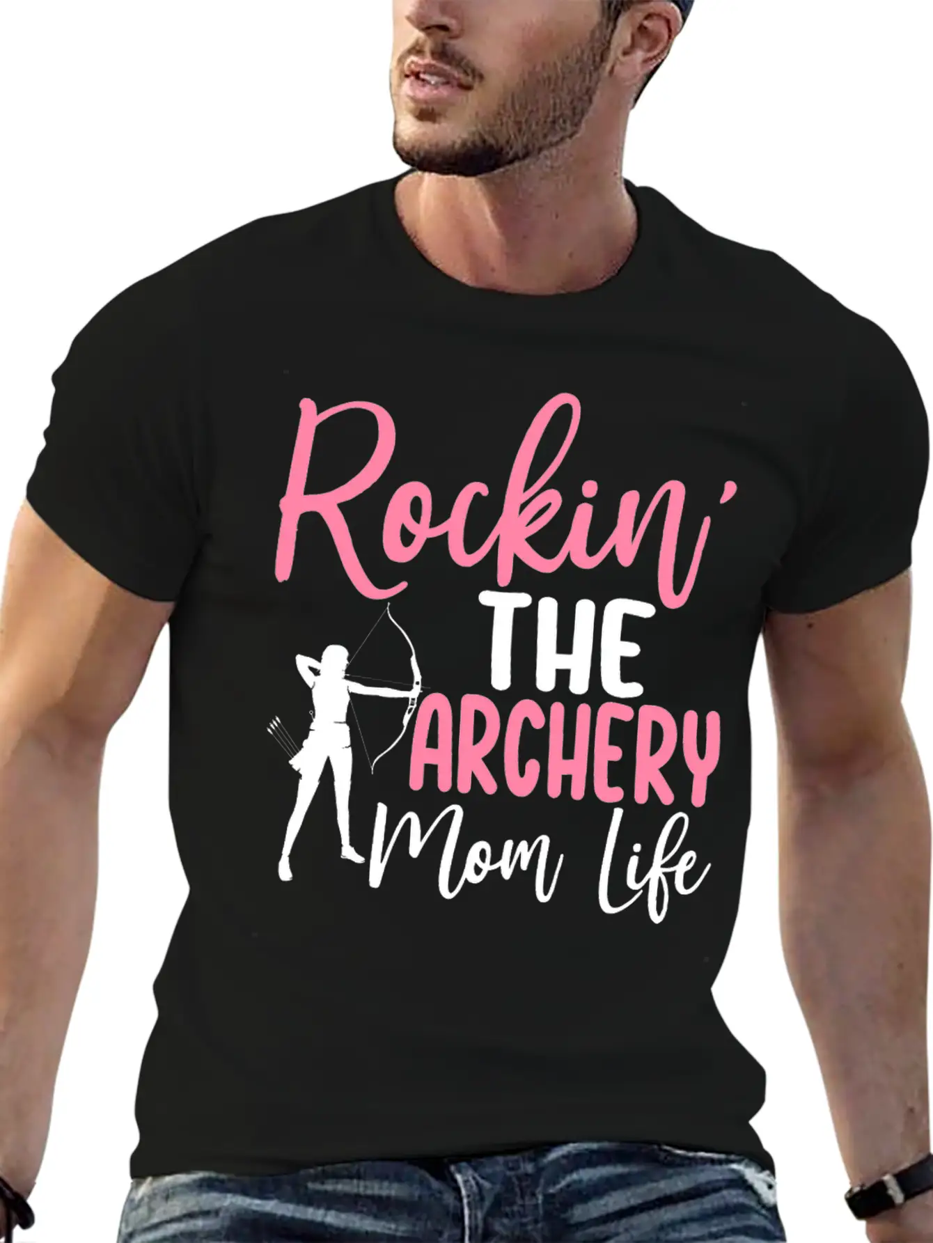 Rockin' The Archery Mom Life Archer Bow And Arrow Lightweight Cotton T-Shirt – Daily Comfort Graphic Shirt