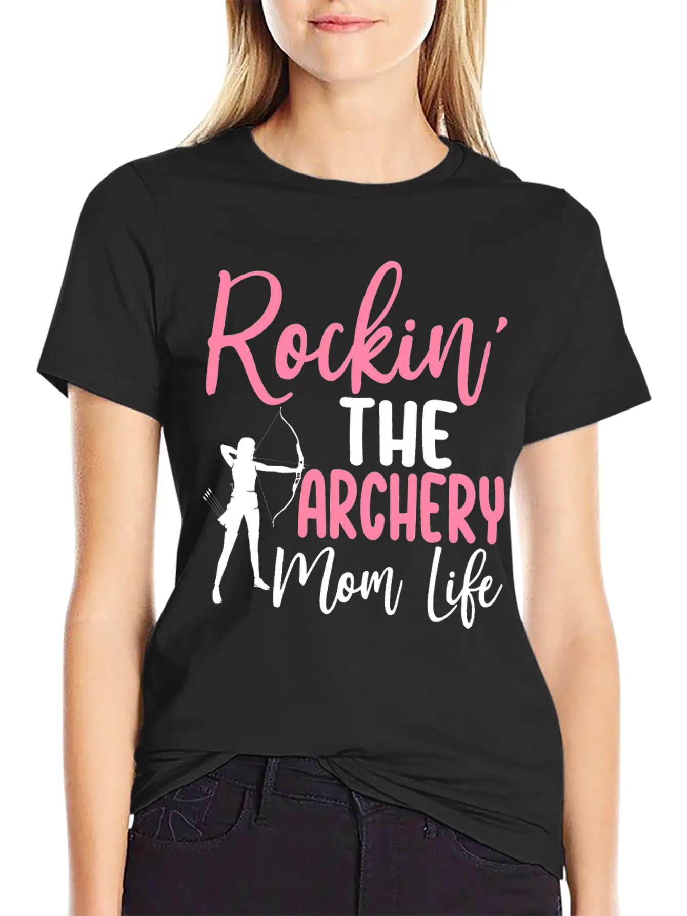 Rockin' The Archery Mom Life Archer Bow And Arrow Lightweight Cotton T-Shirt – Daily Comfort Graphic Shirt