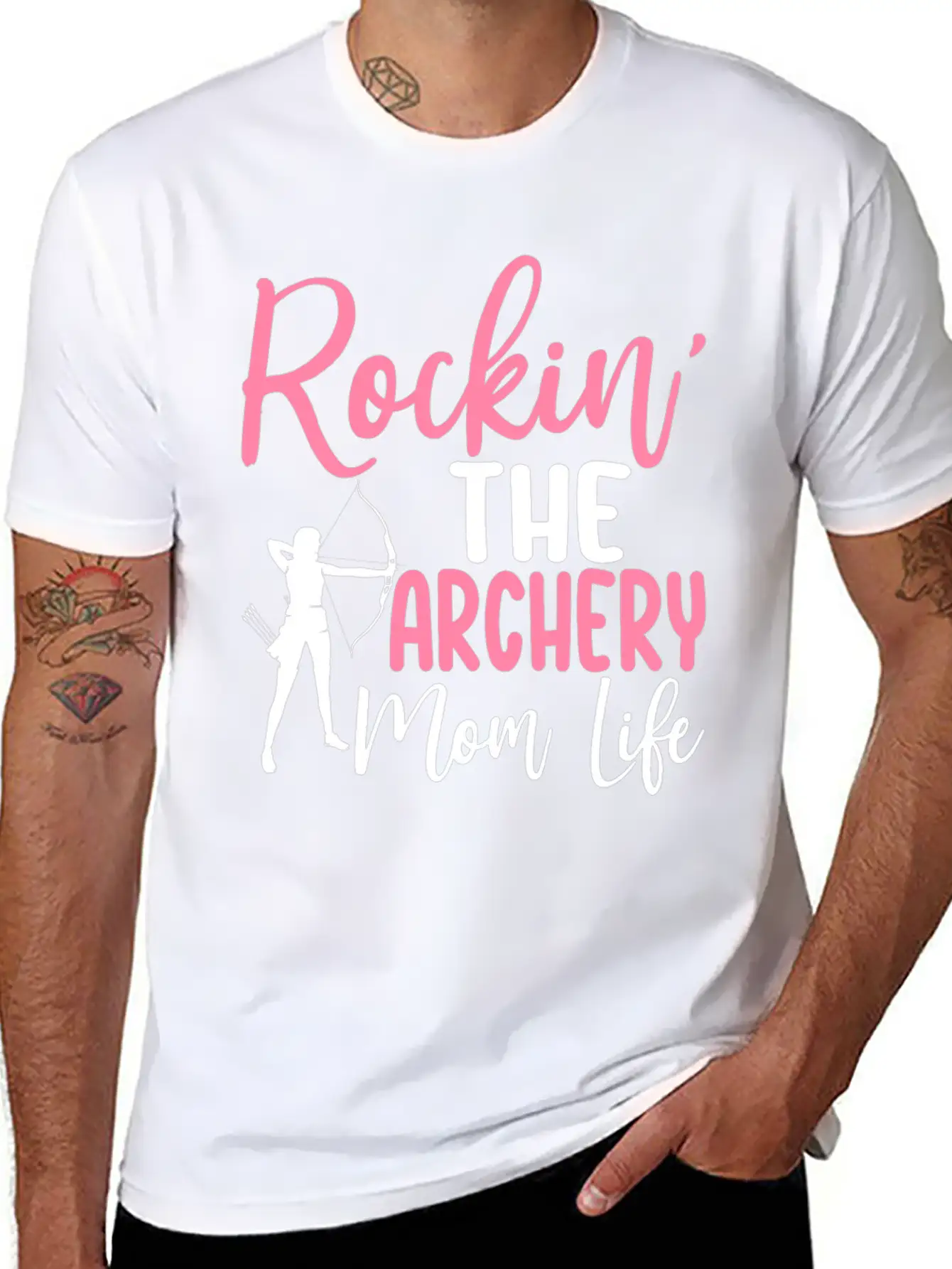 Rockin' The Archery Mom Life Archer Bow And Arrow Lightweight Cotton T-Shirt – Daily Comfort Graphic Shirt