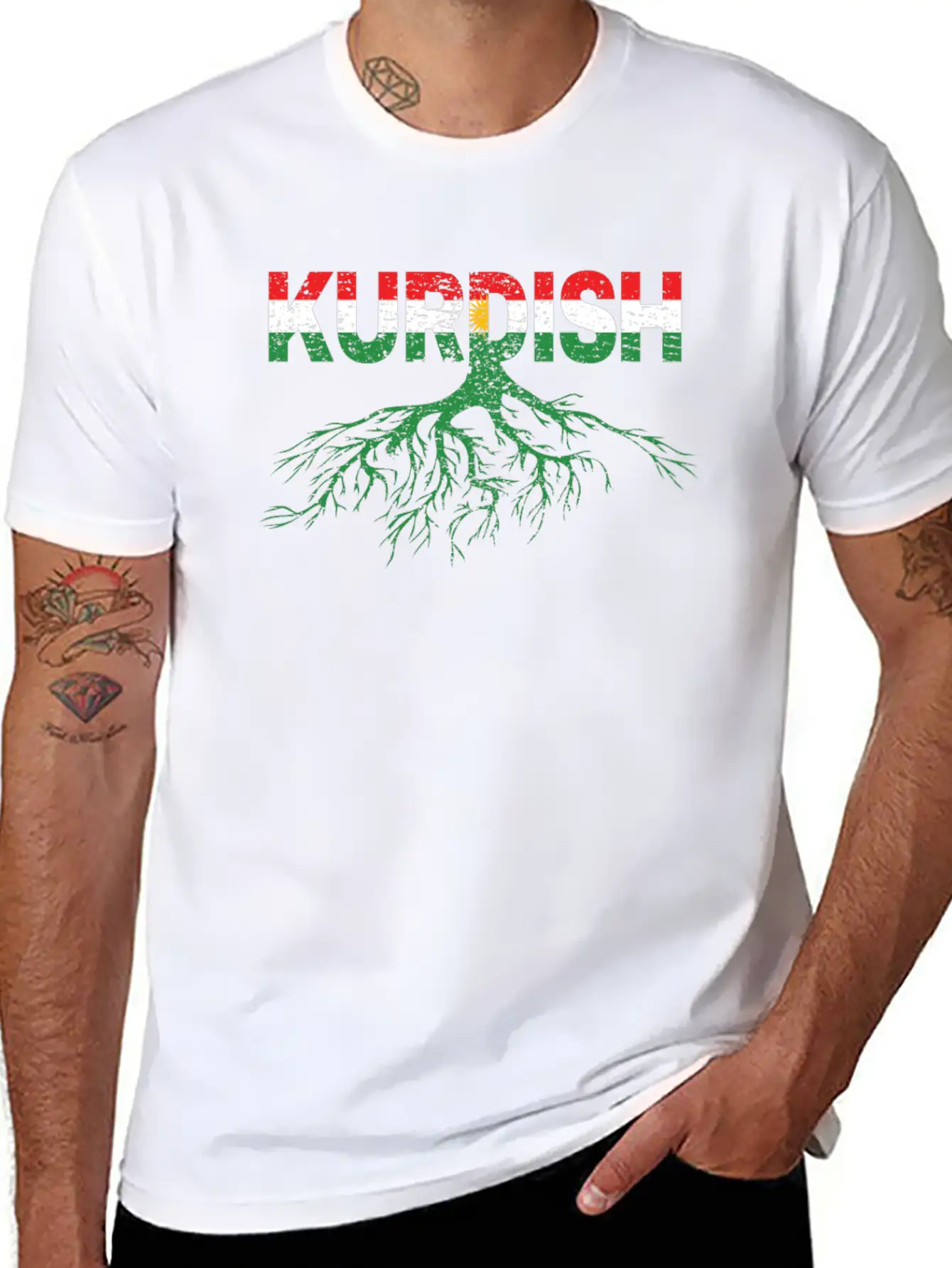 Roots Kurdistan Kurdish Flag Gift Kurd Lightweight Cotton T-Shirt – Daily Comfort Graphic Shirt