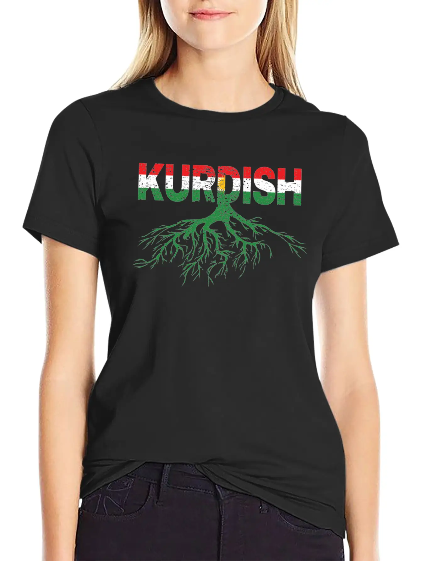 Roots Kurdistan Kurdish Flag Gift Kurd Lightweight Cotton T-Shirt – Daily Comfort Graphic Shirt