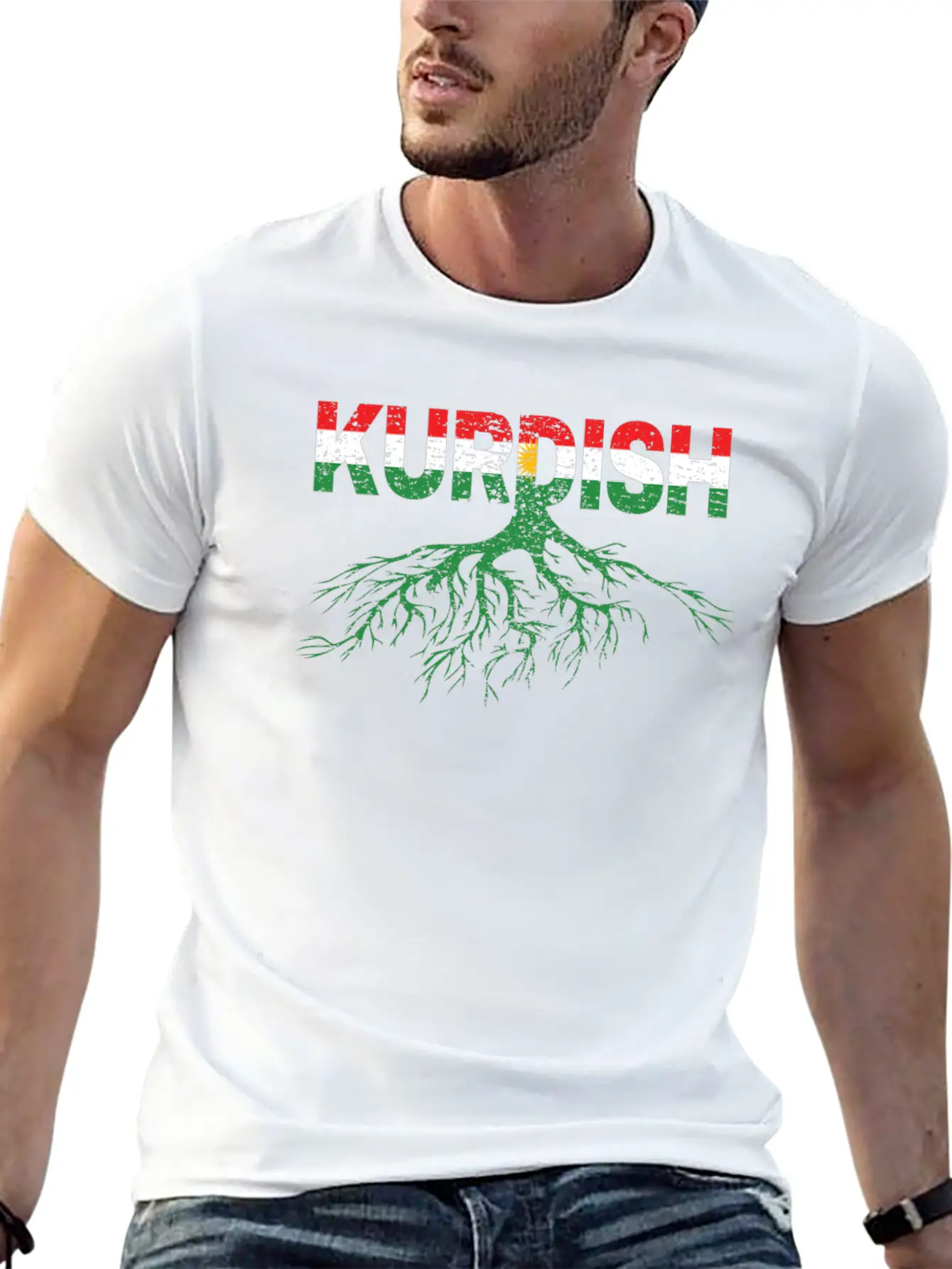 Roots Kurdistan Kurdish Flag Gift Kurd Lightweight Cotton T-Shirt – Daily Comfort Graphic Shirt