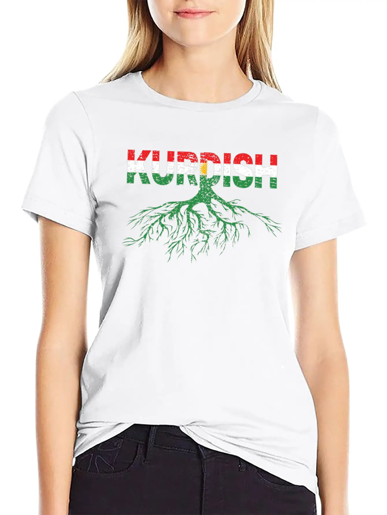 Roots Kurdistan Kurdish Flag Gift Kurd Lightweight Cotton T-Shirt – Daily Comfort Graphic Shirt