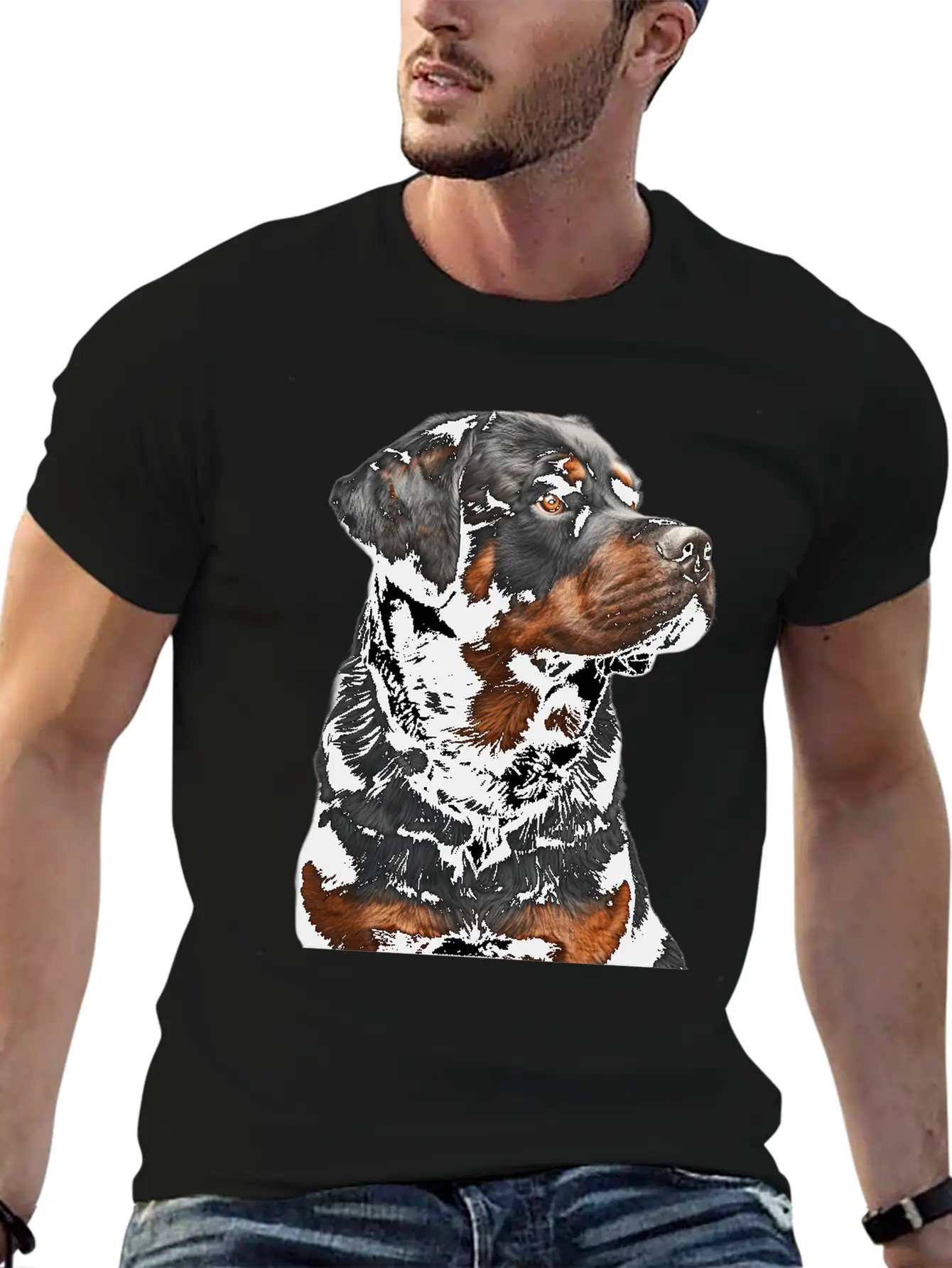 Rottweiler Lightweight Cotton T-Shirt – Daily Comfort Graphic Shirt