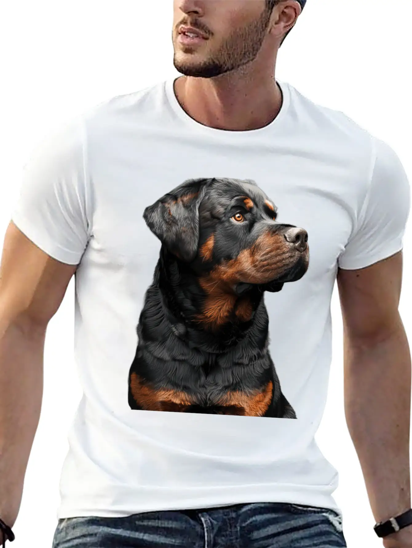 Rottweiler Lightweight Cotton T-Shirt – Daily Comfort Graphic Shirt