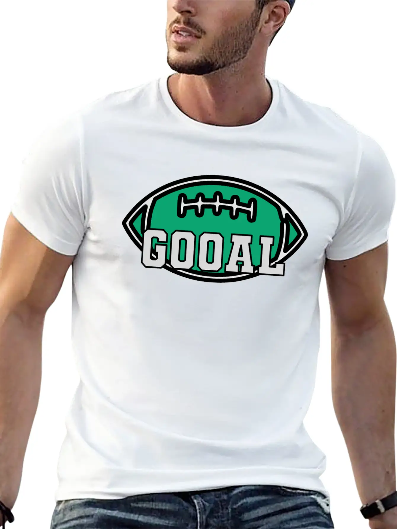 Rugby Goal Lightweight Cotton T-Shirt – Daily Comfort Graphic Shirt