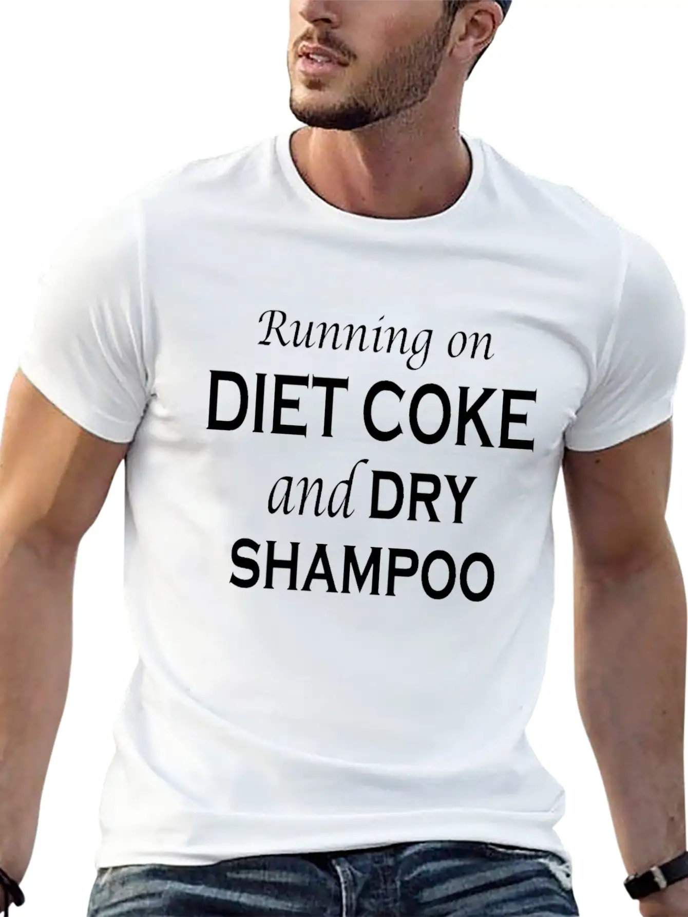Running On Diet Coke And Dry Shampoo Lightweight Cotton T-Shirt – Daily Comfort Graphic Shirt