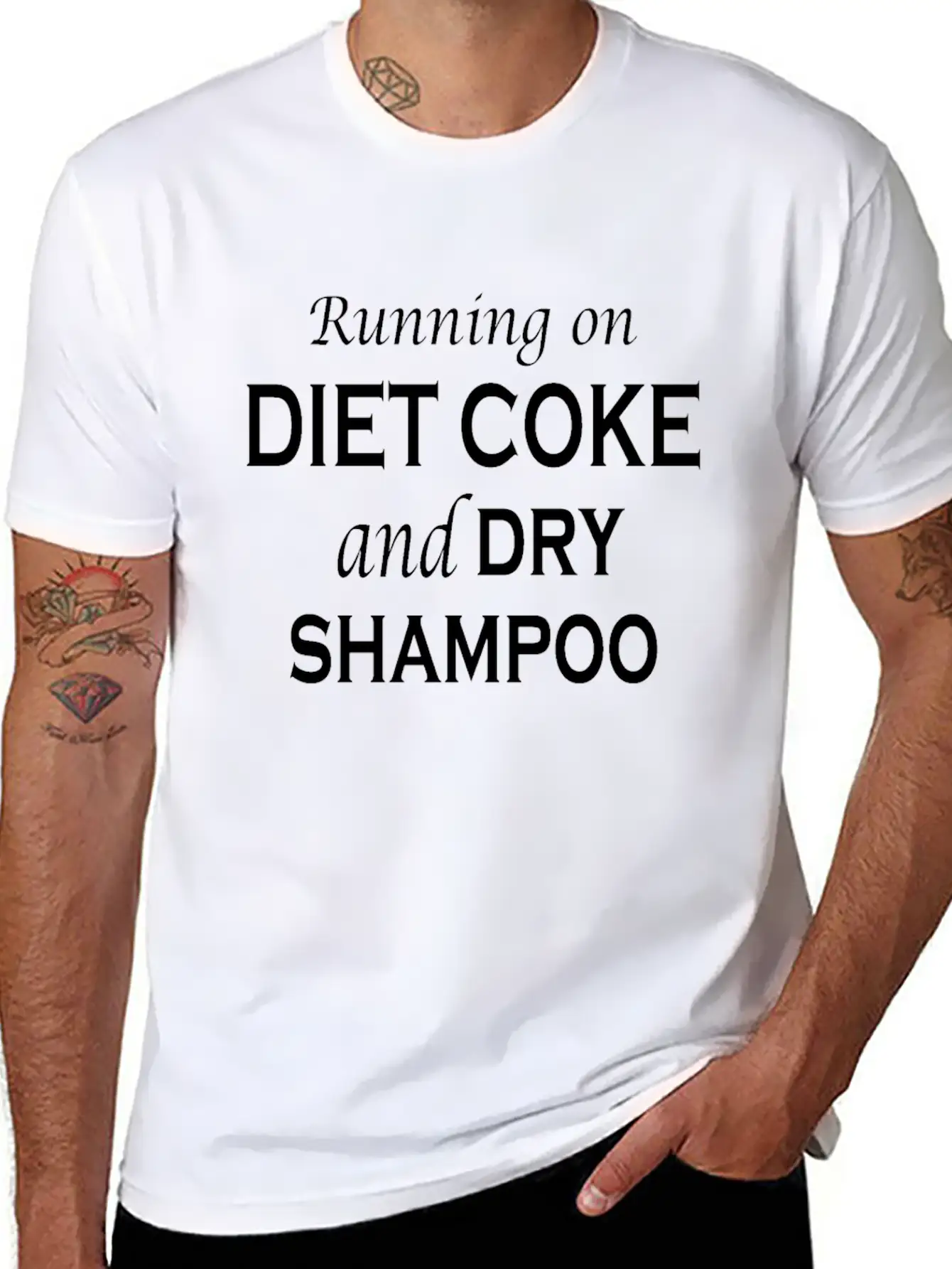 Running On Diet Coke And Dry Shampoo Lightweight Cotton T-Shirt – Daily Comfort Graphic Shirt