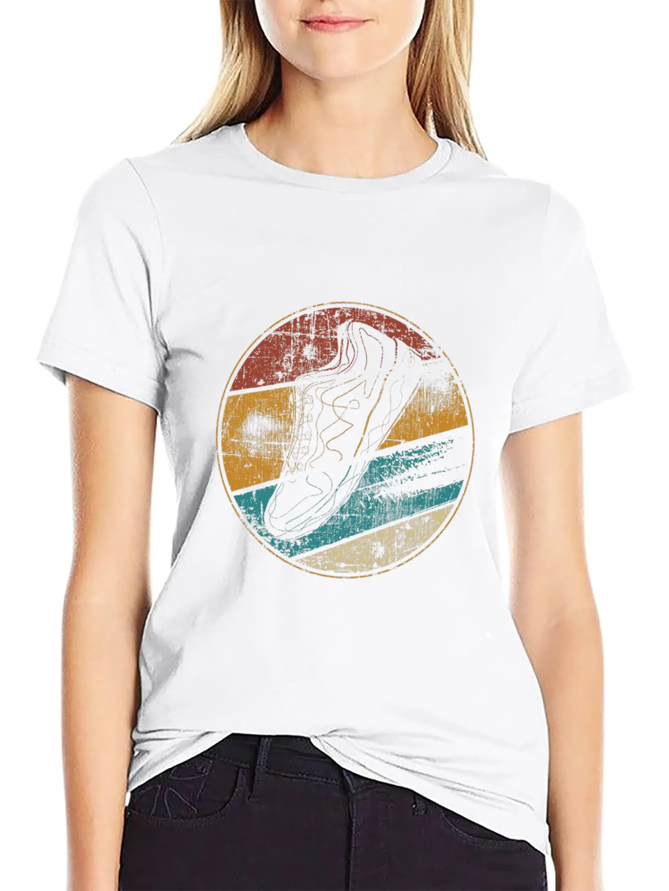 Running Retro Runner Running Shoe Lightweight Cotton T-Shirt – Daily Comfort Graphic Shirt