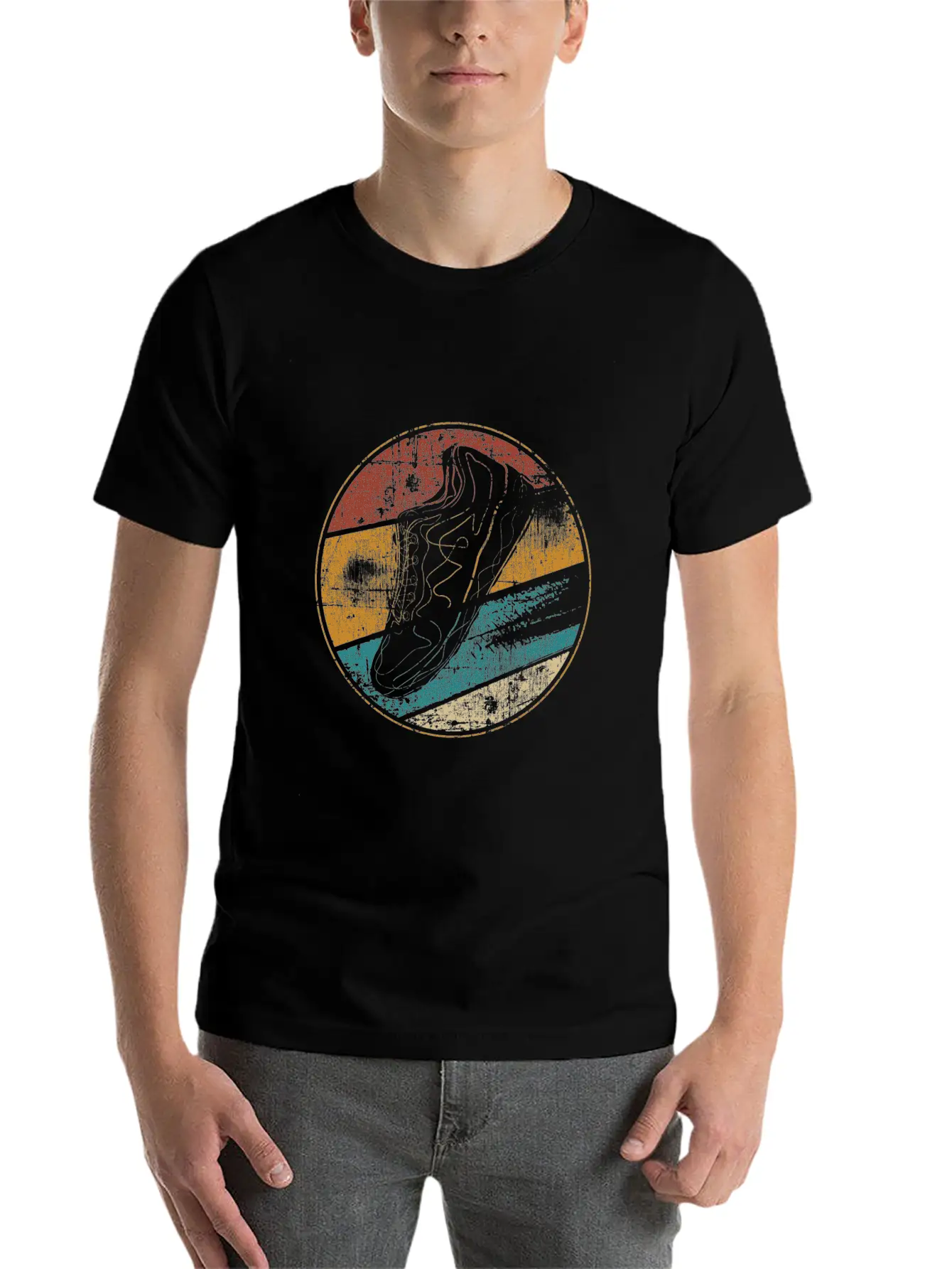 Running Retro Runner Running Shoe Lightweight Cotton T-Shirt – Daily Comfort Graphic Shirt