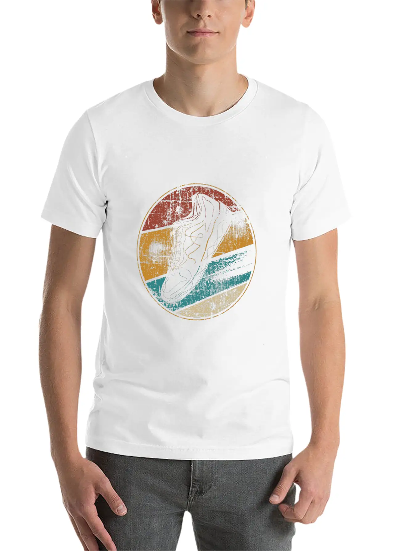 Running Retro Runner Running Shoe Lightweight Cotton T-Shirt – Daily Comfort Graphic Shirt