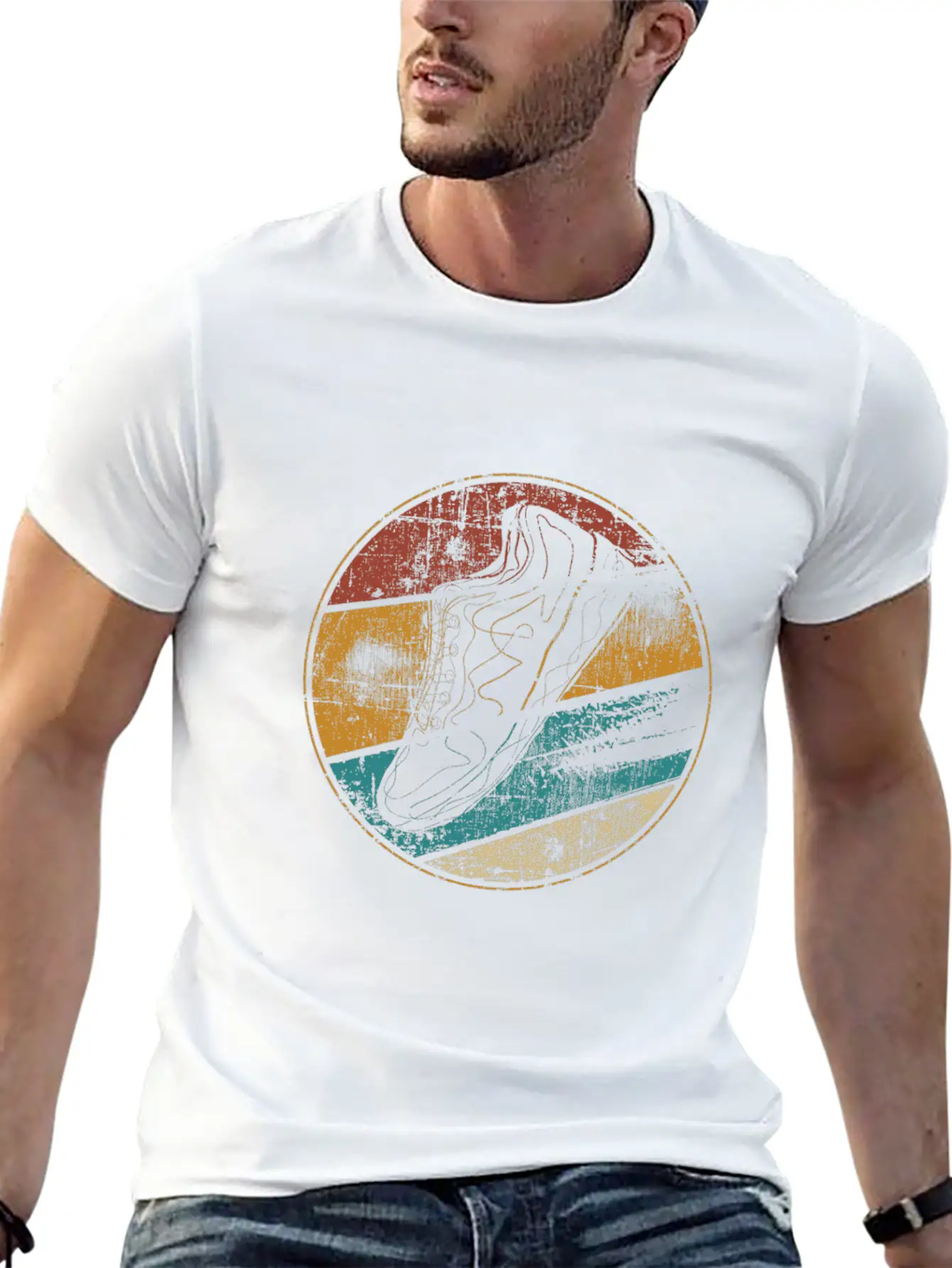 Running Retro Runner Running Shoe Lightweight Cotton T-Shirt – Daily Comfort Graphic Shirt