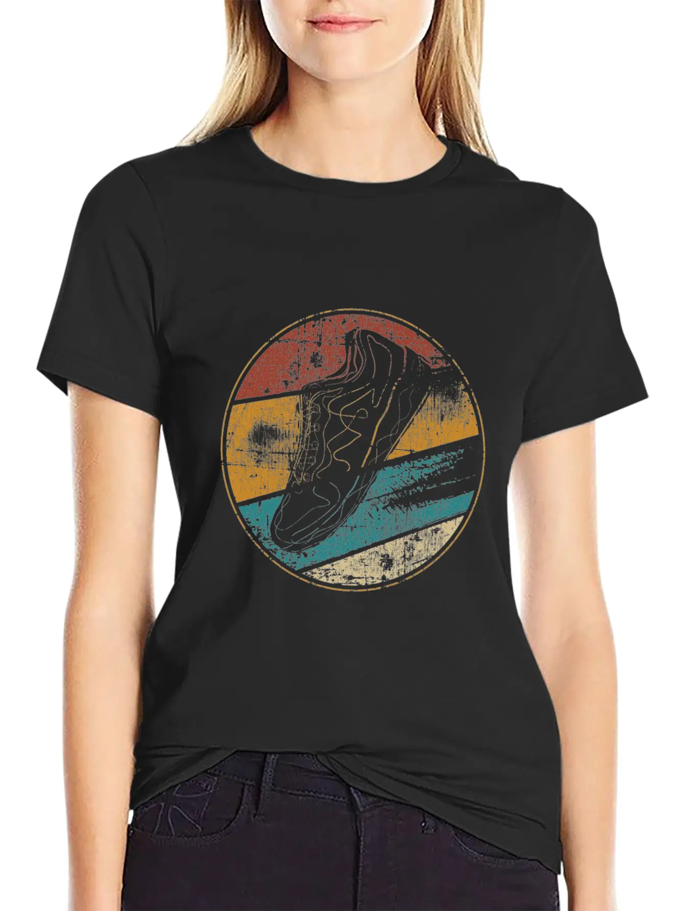 Running Retro Runner Running Shoe Lightweight Cotton T-Shirt – Daily Comfort Graphic Shirt