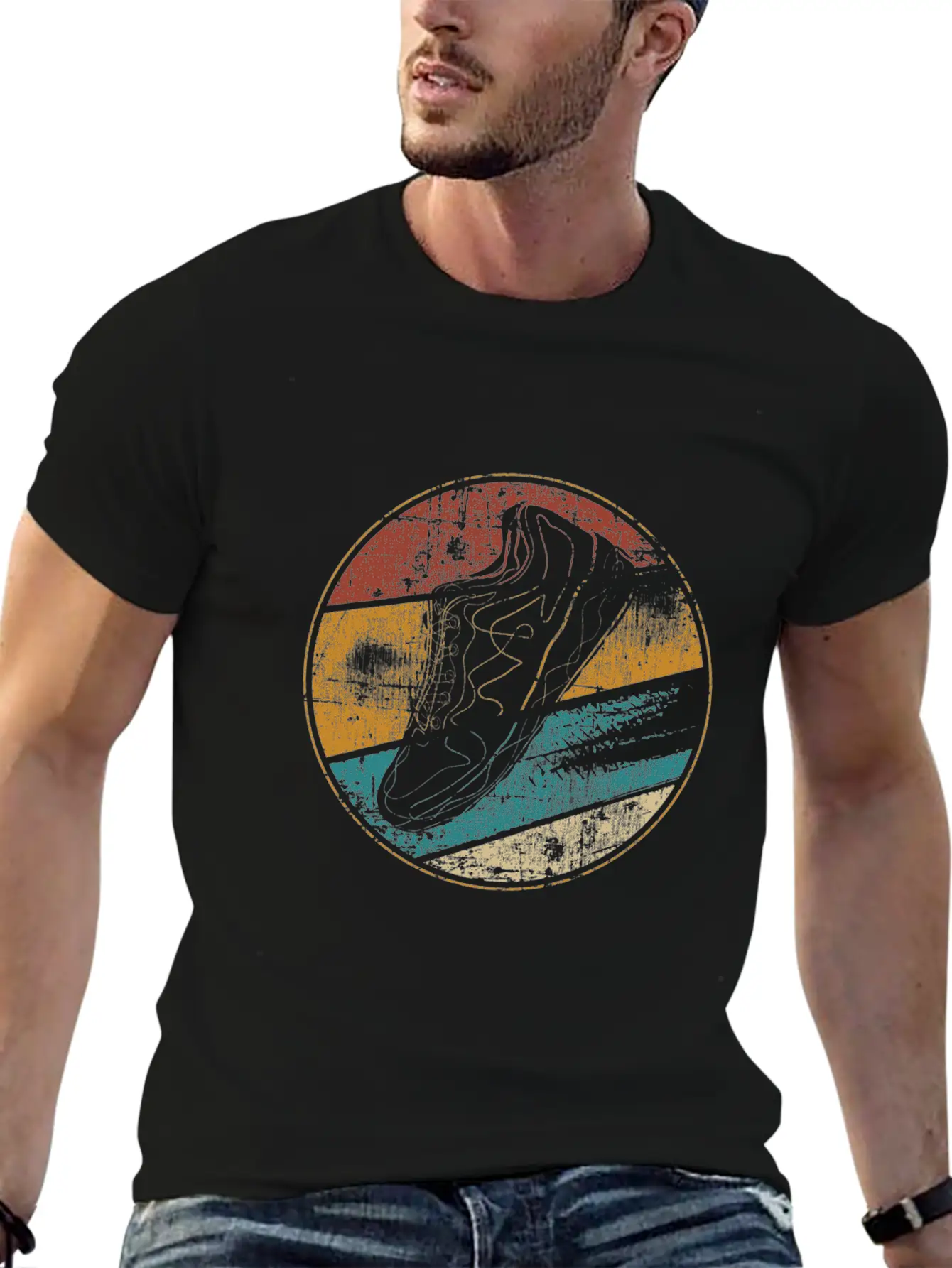 Running Retro Runner Running Shoe Lightweight Cotton T-Shirt – Daily Comfort Graphic Shirt